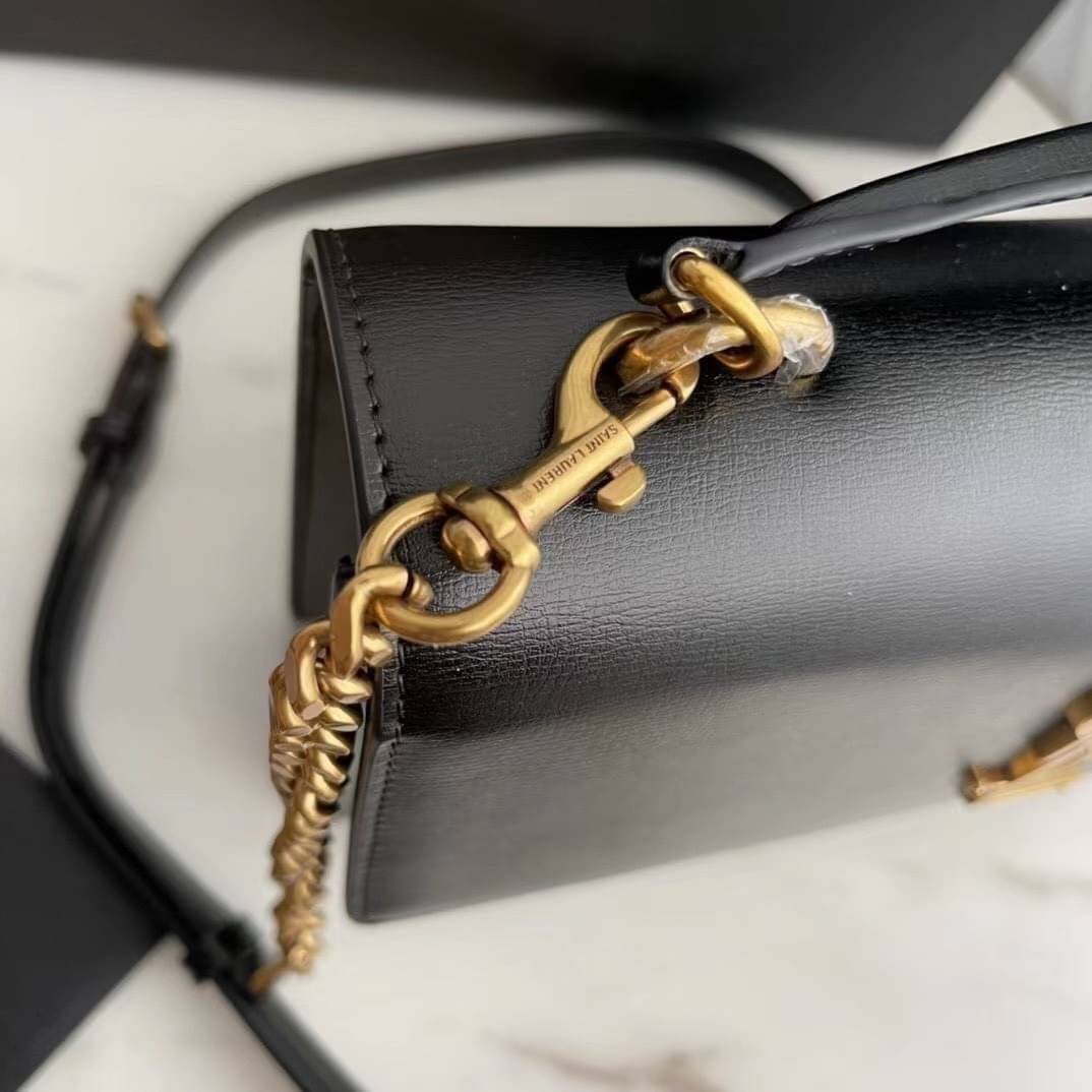 หนังแท้ YSL SAINT LAURENT SUNSET MEDIUM IN SMOOTH LEATHER SHOULDER BAG - BLACK