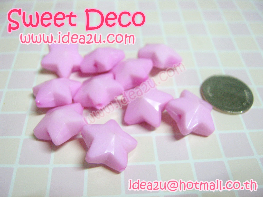 ลูกปัดดาวสีชมพู 1 แพ็ค 10ชิ้น