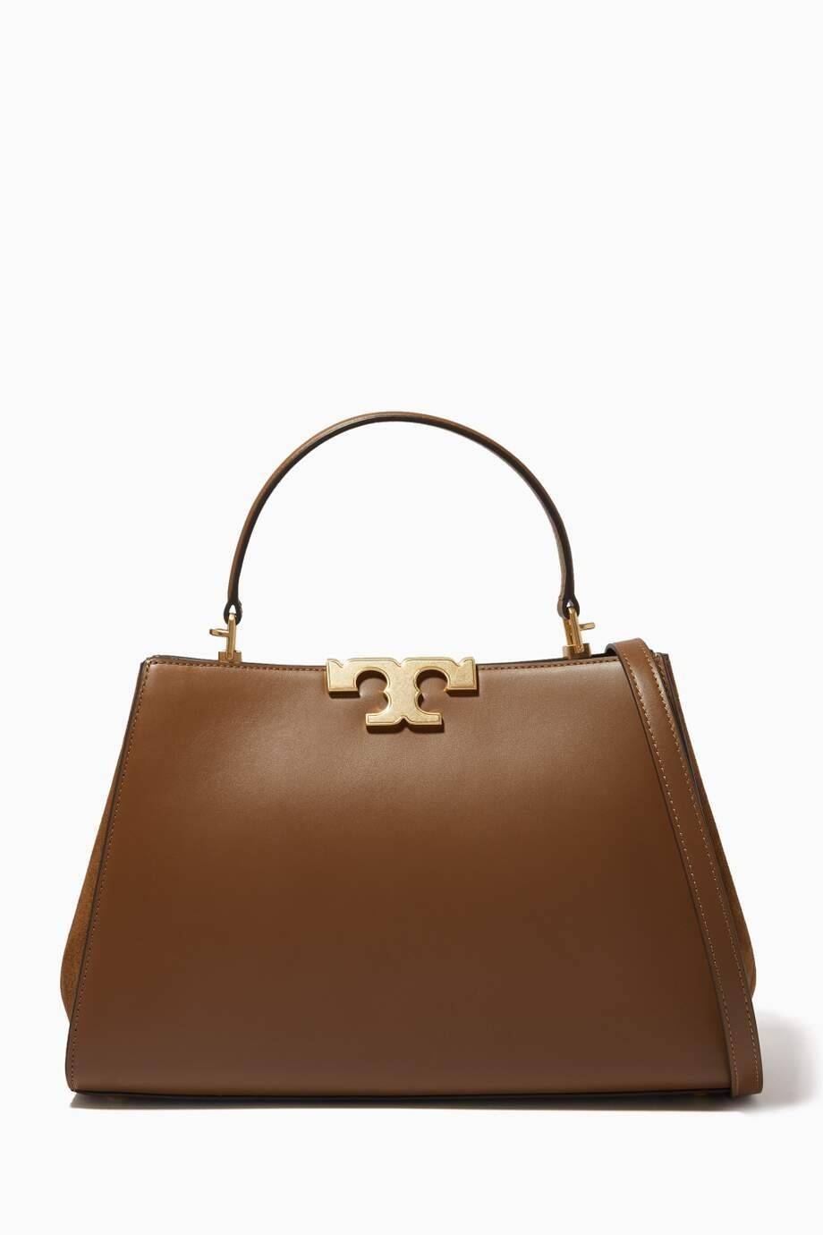 TORY BURCH ELEANOR SPAZZOLATO SATCHEL ใหม่และดูดีเกินต้าน กับกระเป๋าถือทรงสวย ใบใหญ่ ดีไซน์ผู้ดีเรียบหรู ถือขับผิวไปเลยทุกสี สวยคม มาพร้อมหูจับในตัว