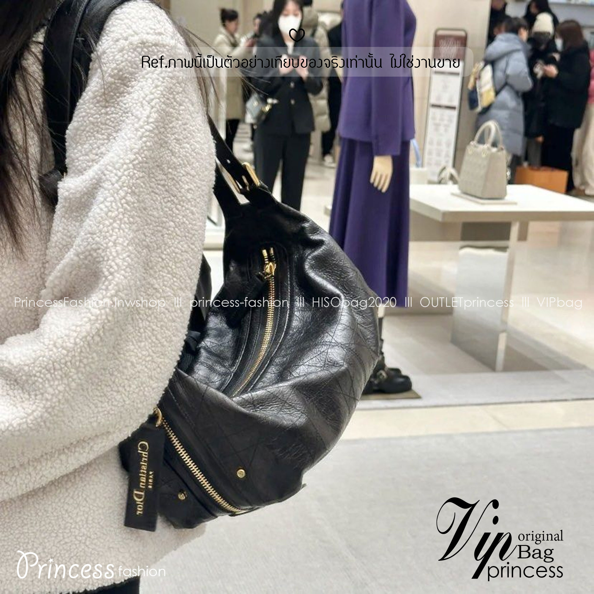 ORI หนังแท้ | DIOR D-Journey bag in leather กระเป๋าสะพายโฮโบทรงสวย รุ่นใหม่ล่าสุด ดีไซน์เรียบหรูลัคชูที่สุด มาพร้อมสายสะพาย2เส้นคู่แบบใหม่สุดเก๋