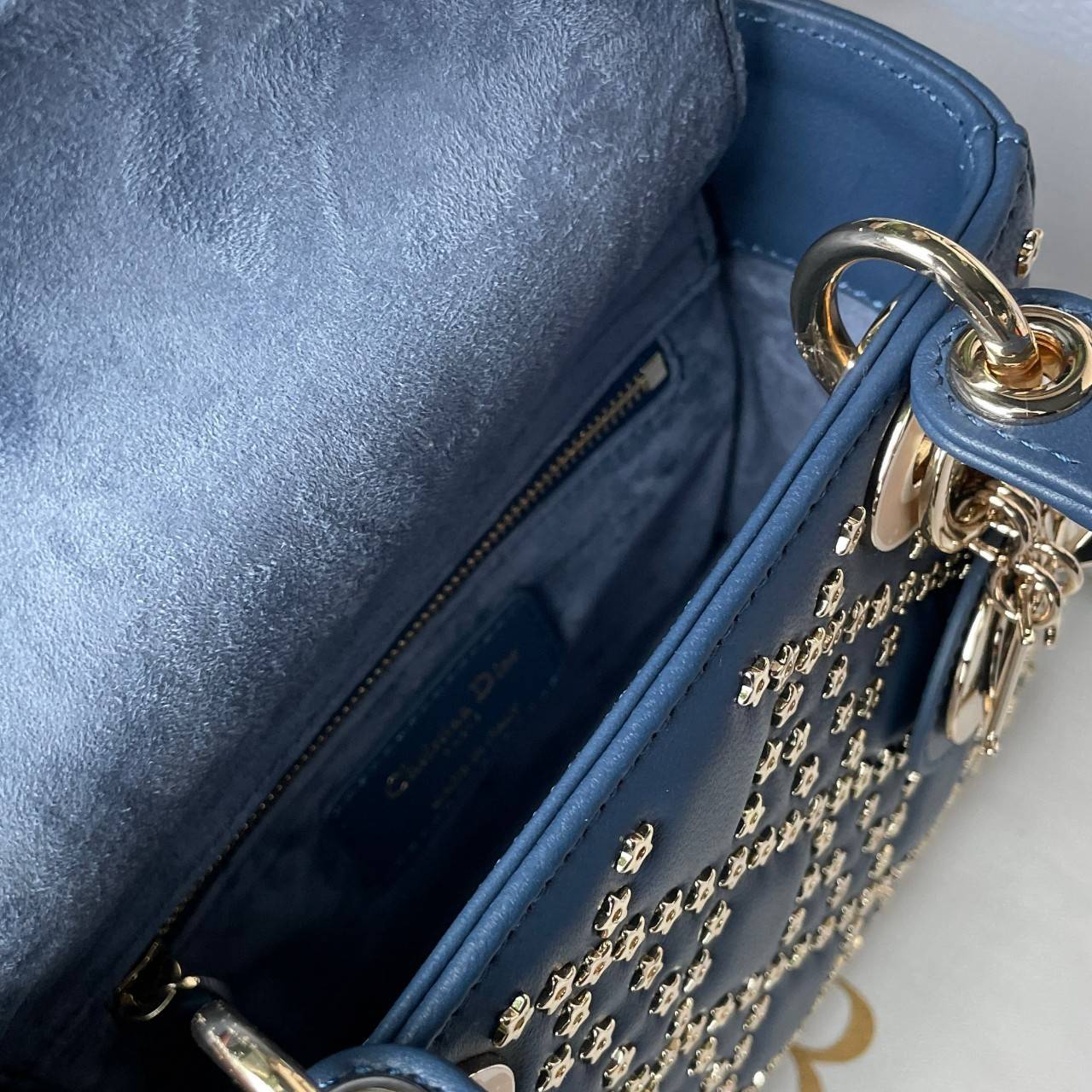 Mini Lady Dior Bag Denim Blue Lucky Star Cannage Lambskin เกรดใช้งานสลับใบจริงได้ เทพออริจินอล เป็นรุ่นสั่งทำพิเศษ ภาพสินค้าถ่ายจากงานขายจริงใช้งานต่างประเทศได้