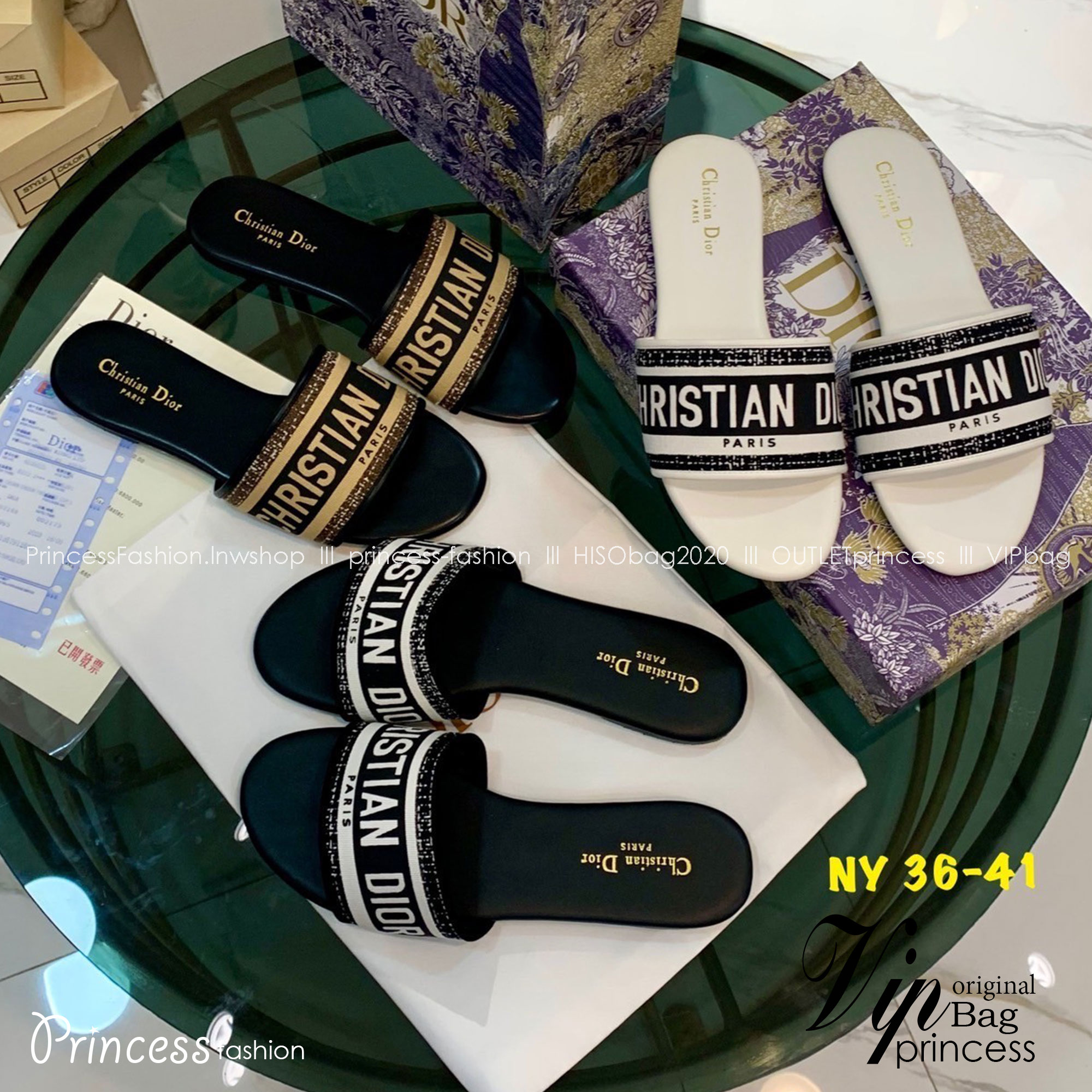 พร้อมส่ง Dior Sandals รองเท้าแตะดิออ งานคัดเกรดคุณภาพทอละเอียด ปั้มแบรนด์ พื้นยางกันลื่นอย่างดี กระชับเท้า ใส่สบายเดินได้นาน ไม่เจ็บไม่บีบเท้า สวยเกินราคา ภาพถ่ายจากงานจริง สวยตรงปกค่ะ