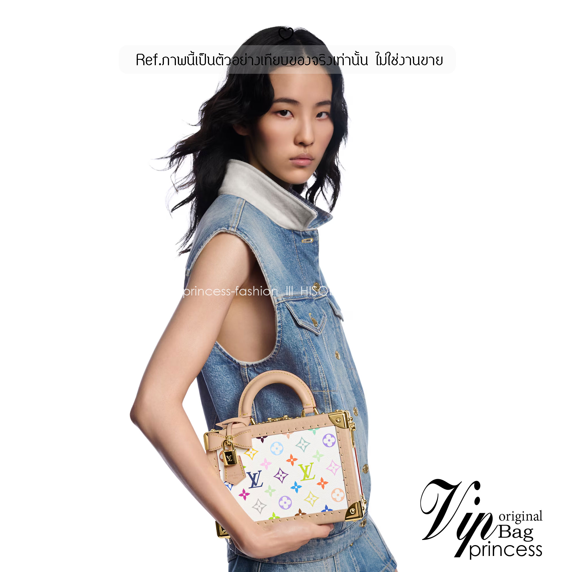 ORI หนังแท้ | LV x TM Petite Valise bag Multicolor Monogram Canvas กระเป๋าสะพายทรงกล่องดีไซน์โดดเด่นประณีตขับเน้นเสน่ห์สดใส แลดูน่ารัก ขนาดกะทัดรัดตกแต่งขอบหนังและฮาร์ดแวร์สีทองเงางาม
