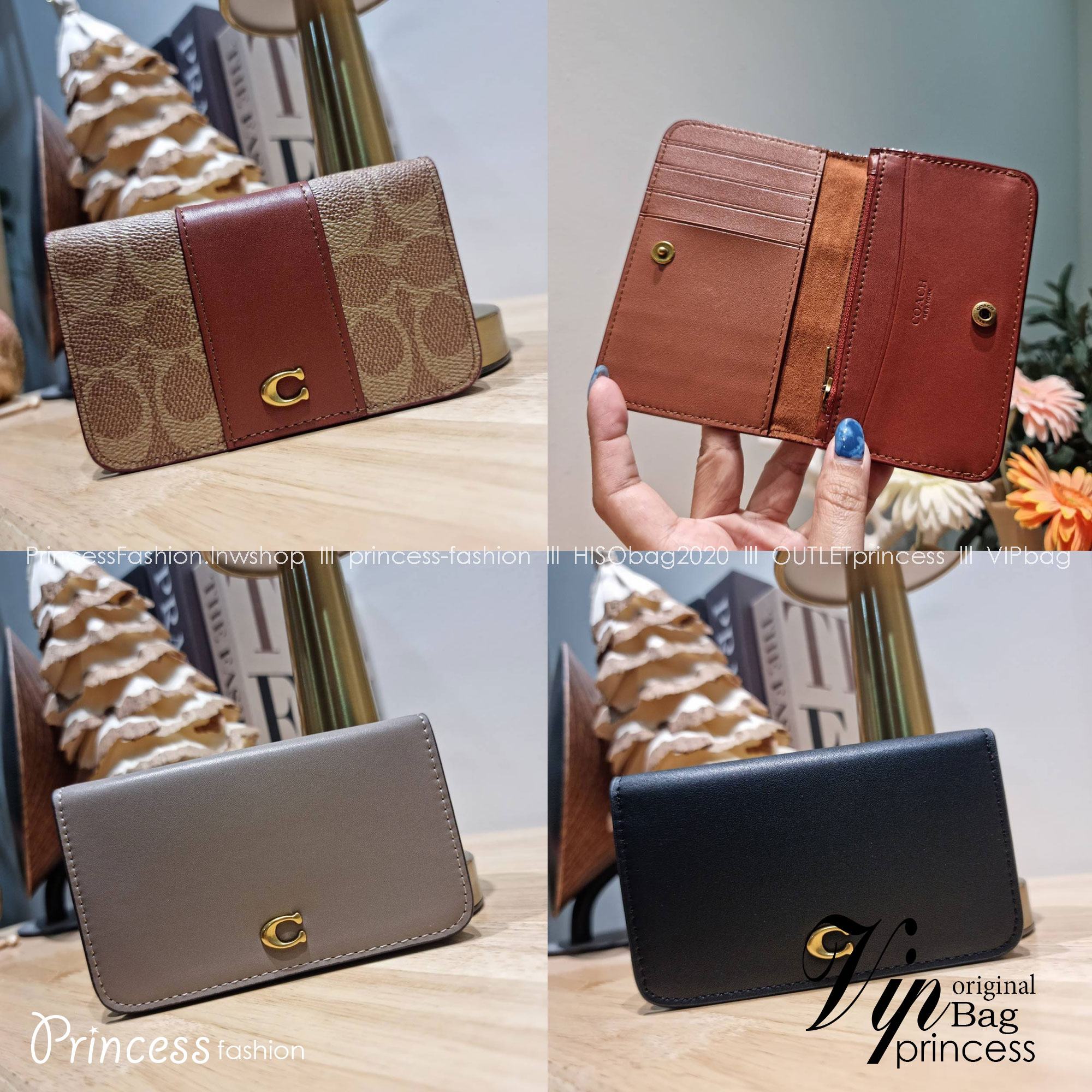 COACH SLIM CARD CASE IN SIGNATURE CANVAS C4818 / C5870 / C4818 กระเป๋าถนอมบัตรกึ่งกระเป๋าสตางค์ เกรดท็อปออริ เกรดดีสุด สลับแท้ 1:1 ใช้ต่างประเทศได้