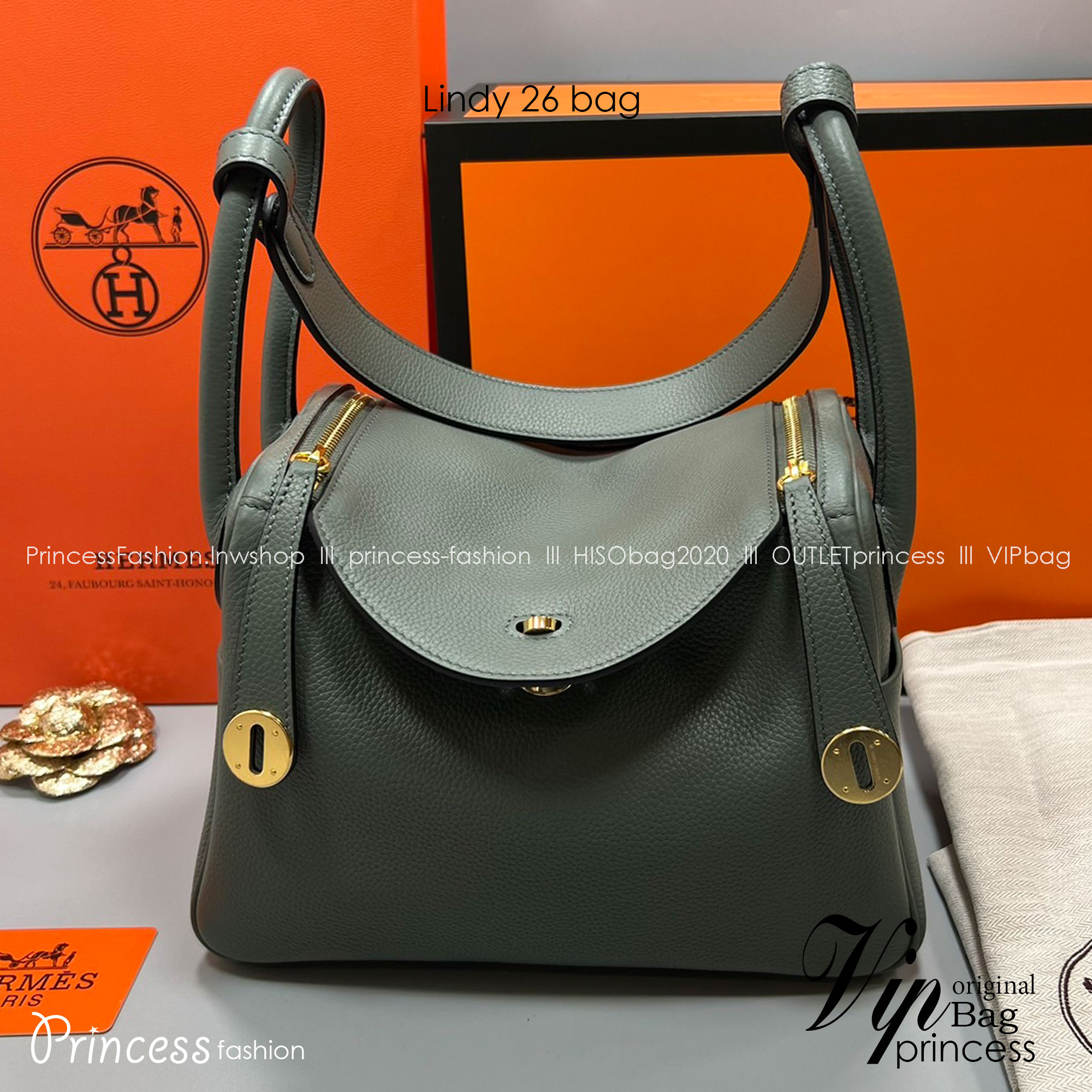 พร้อมส่ง 15 สี HERMES Lindy 26 bag กระเป๋าทรงโท้ทหนังสวยอย่างดี เอกลักษณ์ของความเรียบหรูไฮคลาสอย่างสมบูรณ์แบบ เกรดออริ สลับแท้ งานสวยตามรูป ใช้งานต่างประเทศได้