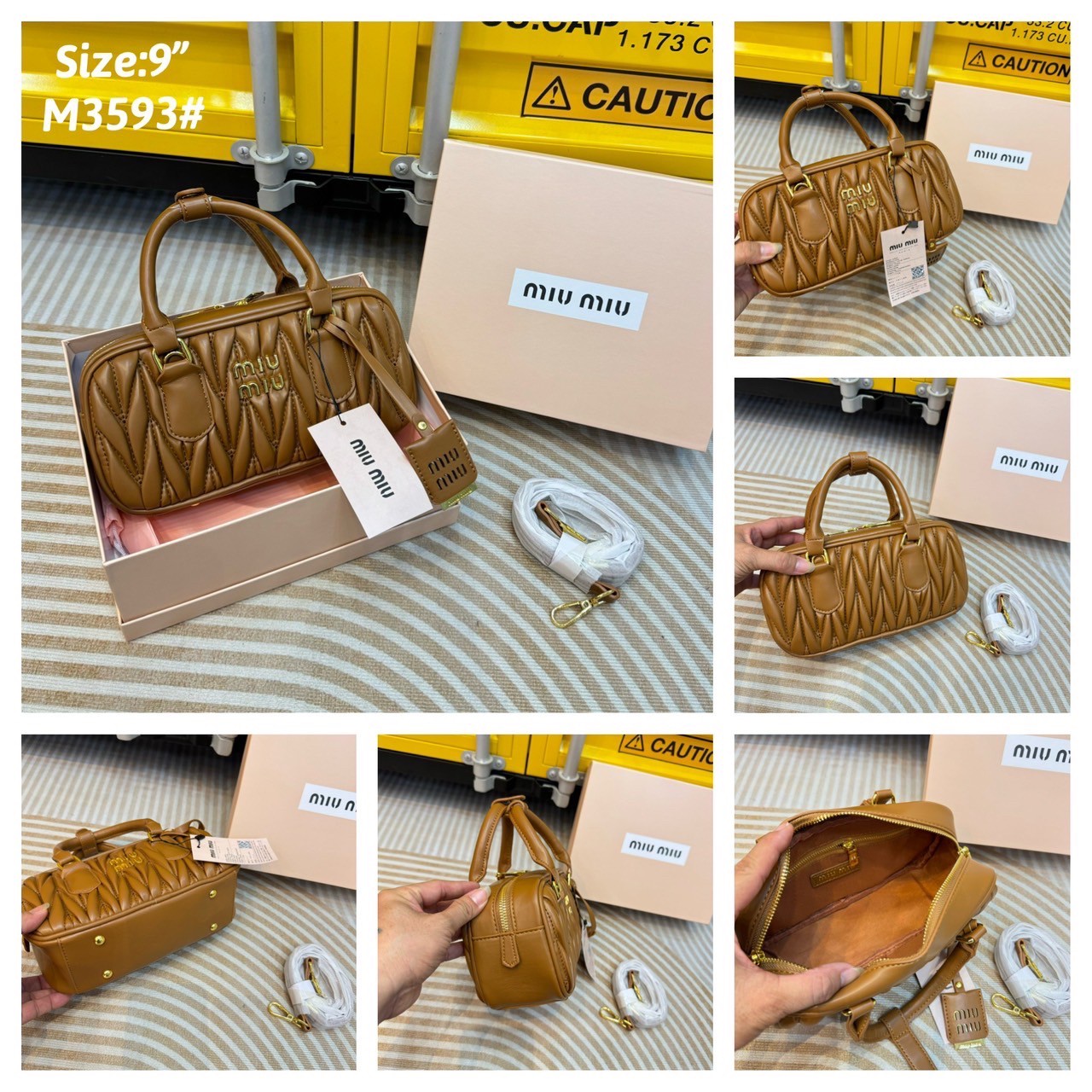 MIU MIU ARCADIE METELASSE LEATHER BAG กระเป๋าถือ/สะพายสุดชิค ที่ไม่มีตอนนี้คือพลาด ดีไซน์เพิ่มดีเทล ด้วยการเดินด้ายเป็นเอกลักษณ์ สวยดูแพง หูจับในตัวง่ายและสะดวกพกพา