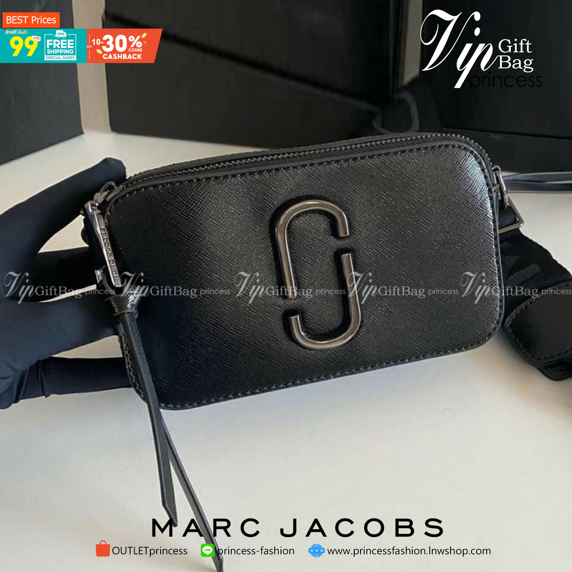 พรีเมี่ยมกิ๊ฟแท้ 100% 】หนังแท้ MARC JACOBS The Snapshot Camera X Anna Sui Cross Body Bag