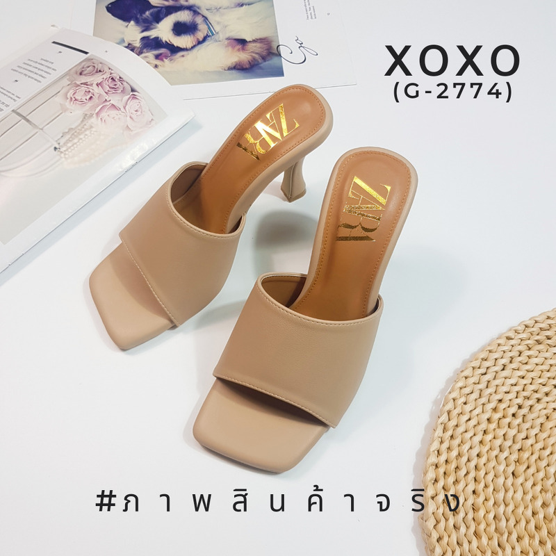 ZARA Mid Heel รองเท้าส้นกลาง 3.5 นิ้ว งานสวม ส้นเข็ม สวย เรียบหรู ใส่สบาย แมทส์ชุดง่าย น้ำหนักเบา วัสดุหนัง PU