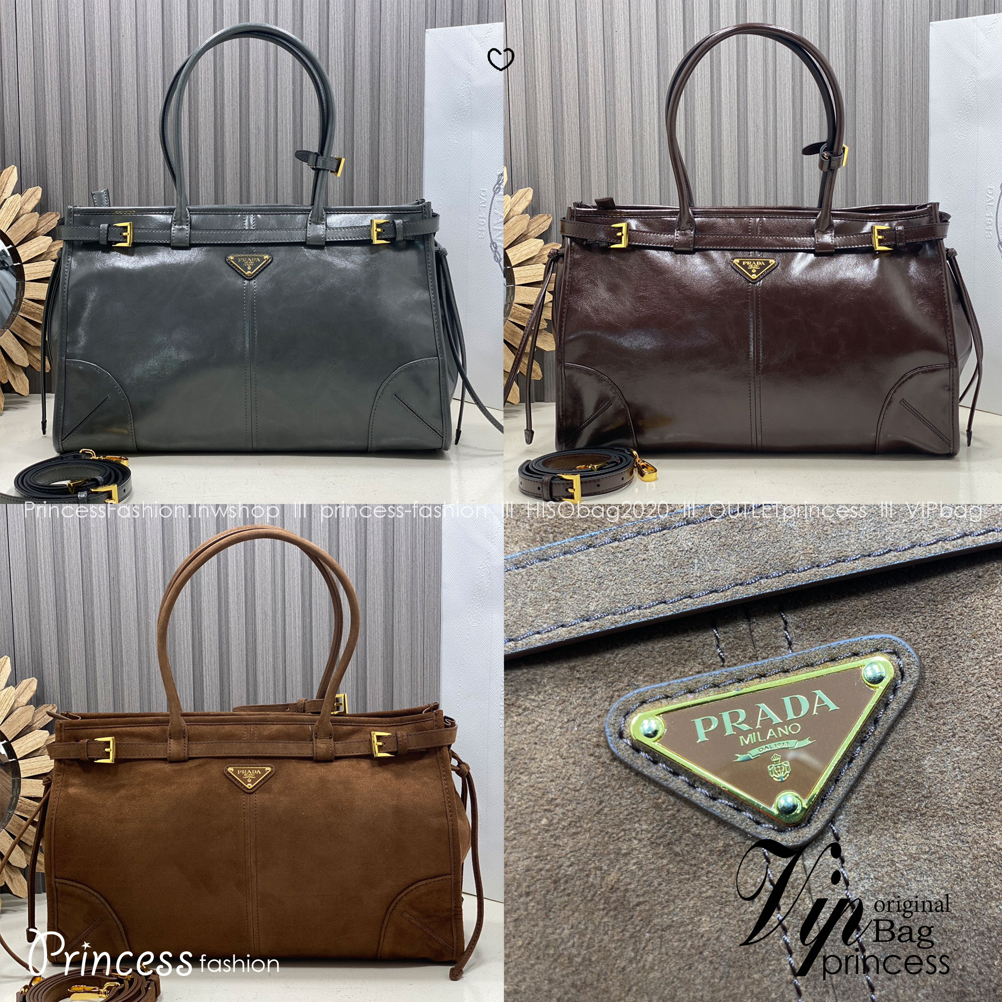 ORI หนังแท้ | Prada Bonnie Large Sueded Handbag Cinnamon 38cm กระเป๋าสะพายทรงโท้ทใบใหญ่ งานหนังกลับโทนสีน้ำตาล โดดเด่นด้วยดีไซน์ที่เน้นความประณีตแต่ใช้งานได้จริง