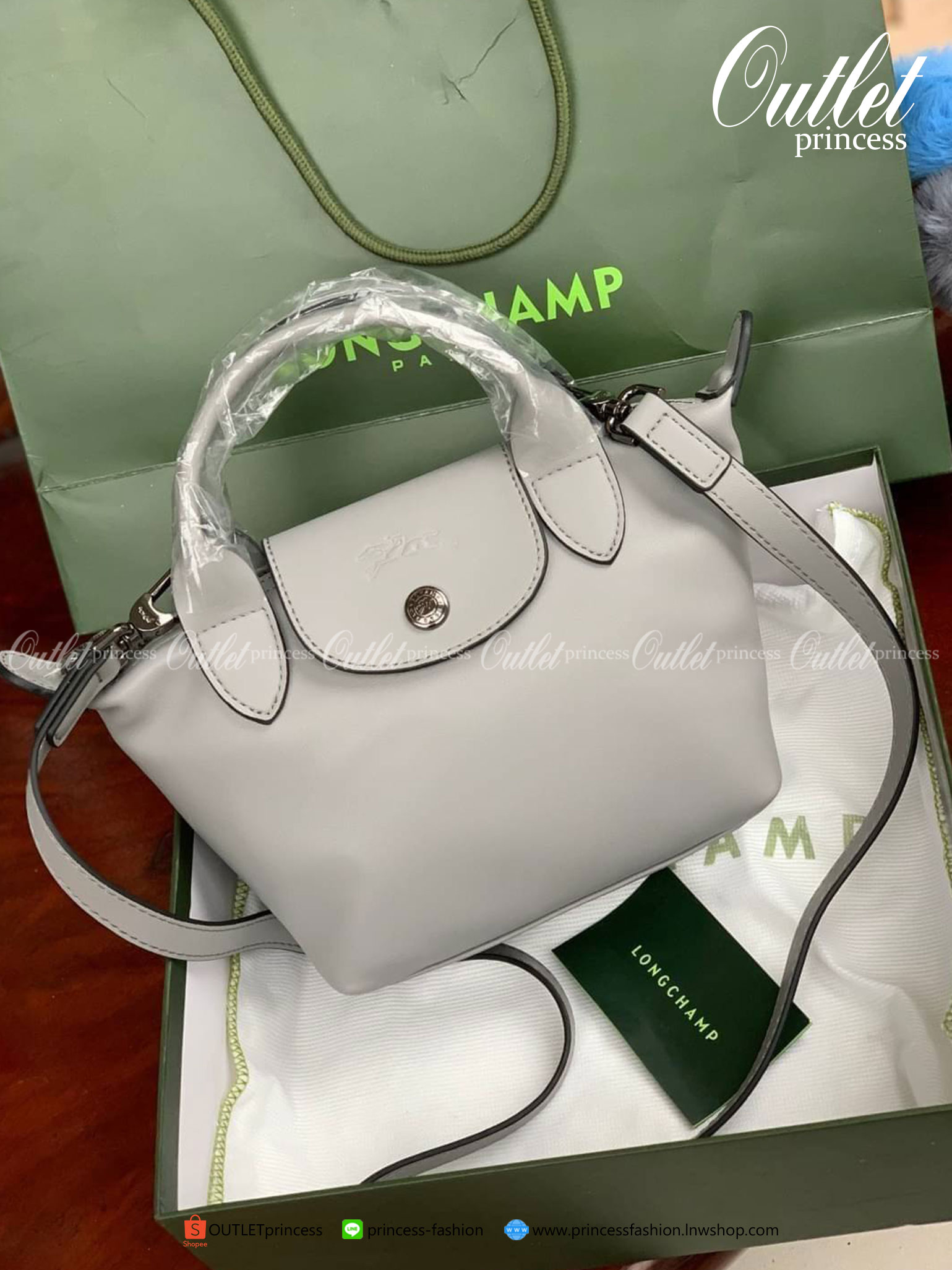 ของแท้ 100% Longchamp LE PLIAGE CUIR TOP HANDLE BAG Color: Honey,Hawtorn,Gunmetal