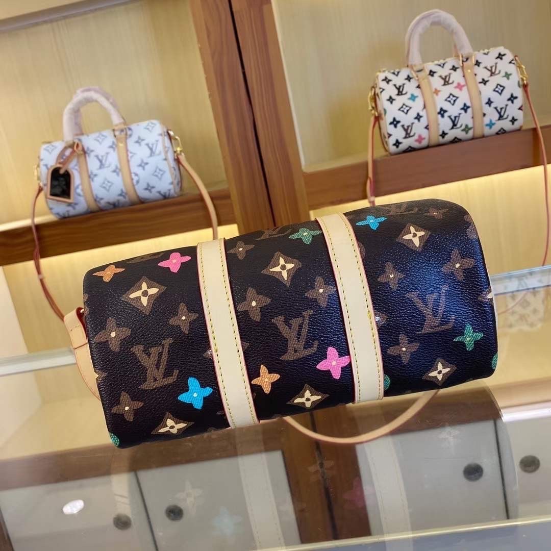 LV Keepall Bandouliere 25 Monogram Other Craggy กระเป๋าสะพายใบเล็กหลากสีสัน เกรดออริ 1:1 ใช้งานต่างประเทศได้
