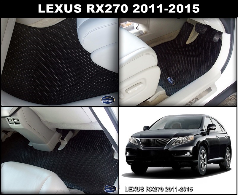 ยางปูพื้นรถยนต์LEXUS RX270 (2011-2015) รุ่นกระดุมเม็ดเล็กpvc สีดำ