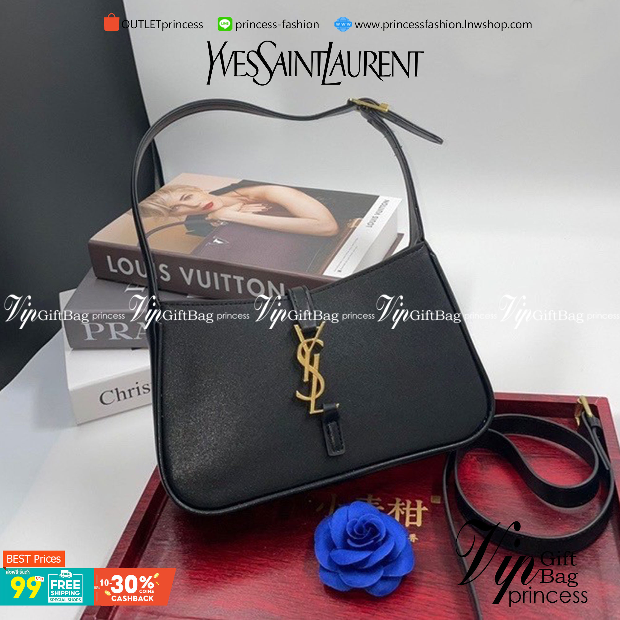YSL Le 5 à 7 Leather Hobo Bag รุ่นยอดนิยม รที่สาวๆ ตามหา งานสวยหรู กระเป๋าสะพายไหล่ ดีไซน์อยู่ทรง คลาสสิคแฝงความหรูด้วยโลโก้สีทองอร่ามโดดเด่น วัสดุหนังเรียบ สาวๆที่รออยู่ต้องรีบจัด รีบมีเป็นของตัวเองกันน้า ราคาสุดคุ้มที่นี่ที่เดียวจ้า