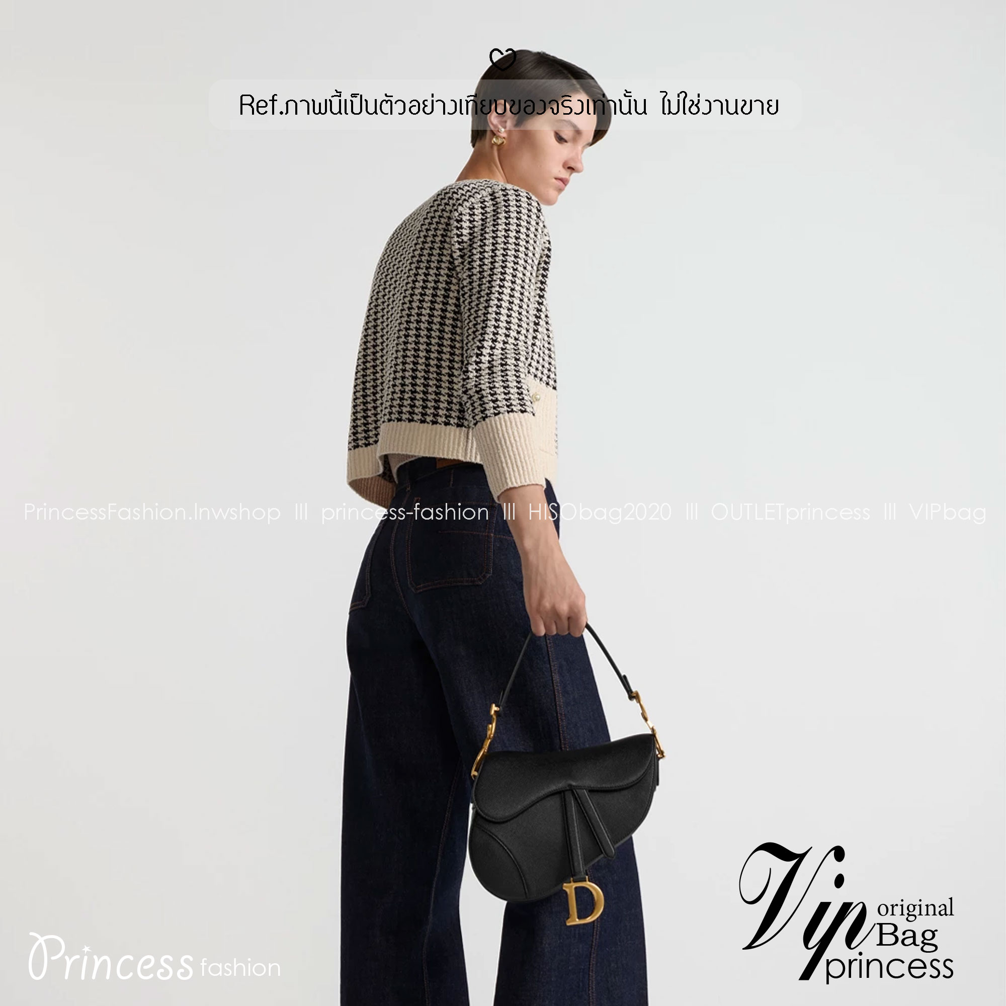 ORI หนังแท้ | DIOR Saddle Bag with Strap Grained Leather กระเป๋าถือ/สะพายทรงอานม้า รุ่นยอดนิยมที่มีเอกลักษณ์สวยงามเหนือกาลเวลา ลูกเล่นห้อยด้วยตัวอักษร D ตรงหูหิ้วมีกิมมิค CD สวยหรูดูแพง