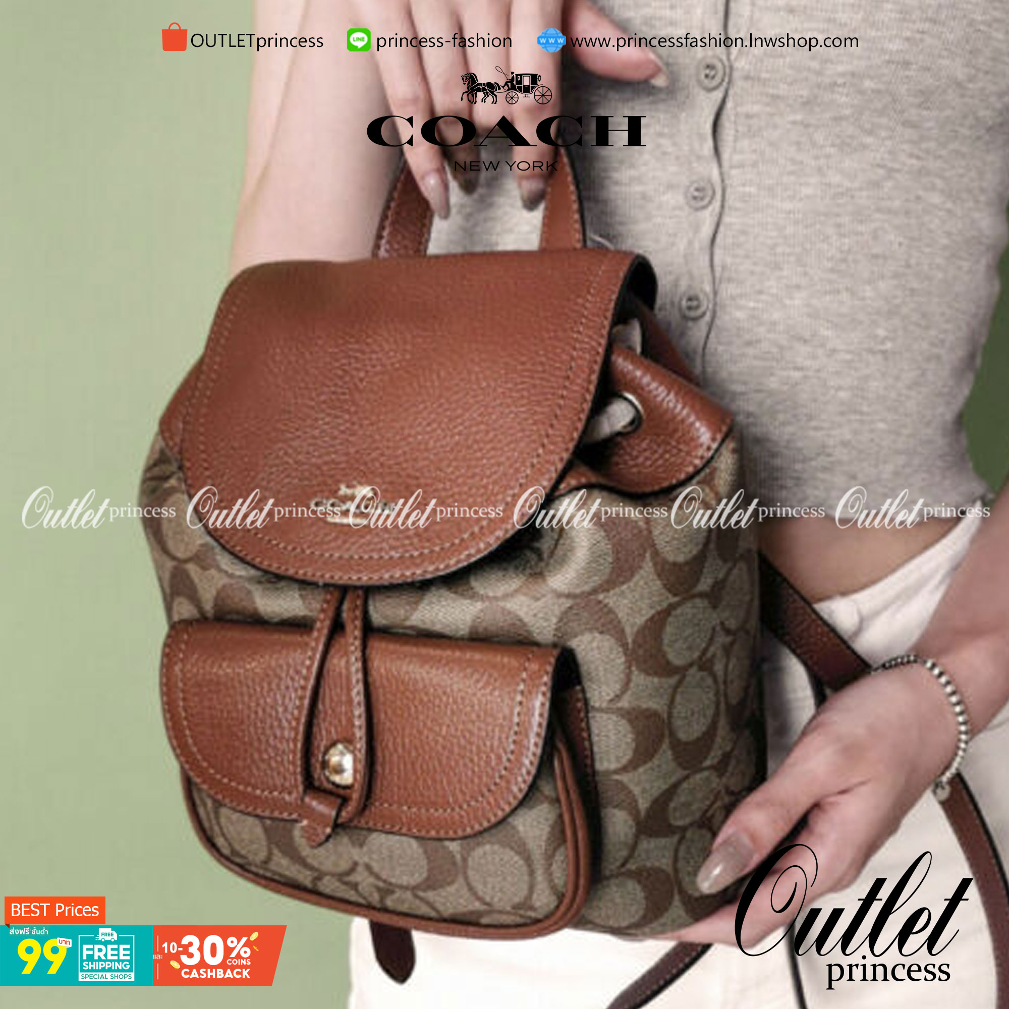 COACH PENNIE BACKPACK 22 ((C4122)) พร้อมส่งที่ไทย ห้ามพลาดค่าา! กระเป๋าสะพายหลังแบบมีหูกิ้ว วัสดุเดนิมอย่างดีนิ่ม+หนังแท้ ได้สวยงามลงตัว นำ้หนักเบา ทรงสวยน่ารักมากๆค่ะ ด้านหน้ามีช่องกระเป๋าเล็กใส่ของจุกจิก ปากกระเป๋าแบบหูรูด ภายในกระเป๋าโล่ง กว้าง สามารถใ