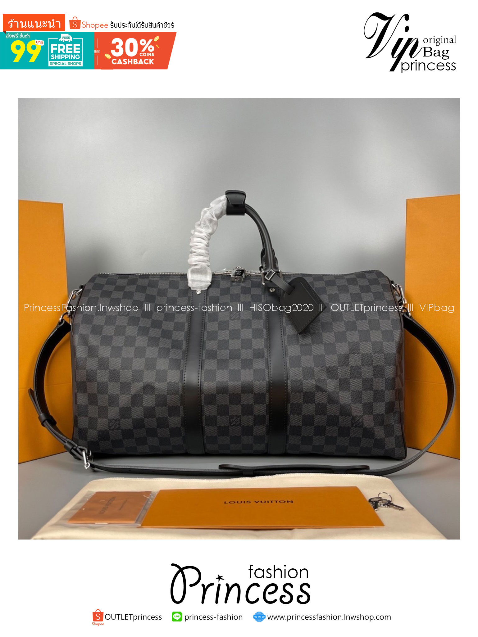LV Keepall Bandoulière 45 Monogram Eclipse / Damier Graphite Canvas กระเป๋าเดินทางแบบดัฟเฟิล เป็นรุ่นที่เคียงข้างนักเดินทางรอบ สวยหรูโลกสง่างามตลอดกาล มีไว้ไม่มีเอาท์ เกรดท็อป ออริ เทียบแท้ 1:1 เกรดดีสุด