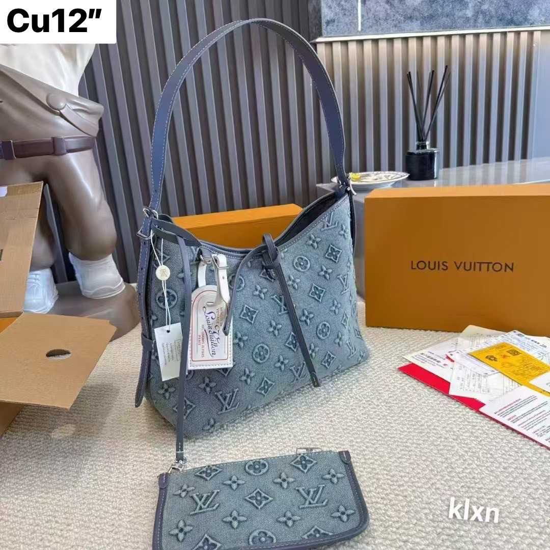 LV Carryall Denim Vintage Tote Bag กระเป๋าทรงโท้ทเดนิมสไตล์วินเทจ รุ่นใหม่ปั้มนูนลายโมโนแกรมบนเดนิมสุดไอคอนิก ที่ใครเห็นต้องเป็นคลั่งรัก ผู้ดี หรูหราได้ทุกลุค ทุกสไตล์