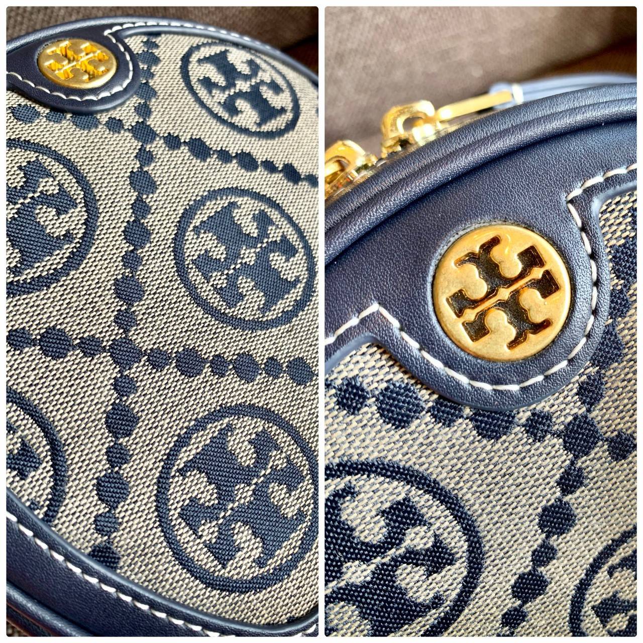 TORY BURCH T MONOGRAM JACQUARD CIRCLE BAG ((Large size)) พร้อมส่งที่ไทย สวยก่อนใครที่นี่! กระเป๋าจาก Tory burch รุ่นนี้มาในสไตล์ทรงวงกลม สุดคลาสสิค ดูคล่องตัวมากขึ้น วัสดุJacquardทอลายแบรนด์+ขอบหนังแท้ ได้ลงตัวสวยงามอยู่เหมือนเดิมค่ะ