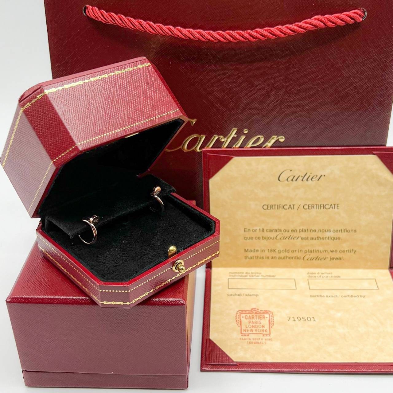 Cartier JUSTE UN CLOU EARRINGS ต่างหูตะปูคาเทียร์ เกรดออริจินิล ปั้มทุกจุด วัสดุคุณภาพดี ไม่ลอกไม่ดำ พร้อมกล่องหนาตามแบบปั้มลายแบรนด์ ภาพสินค้าถ่ายจากงานขายจริง ใช้งานต่างประเทศได้