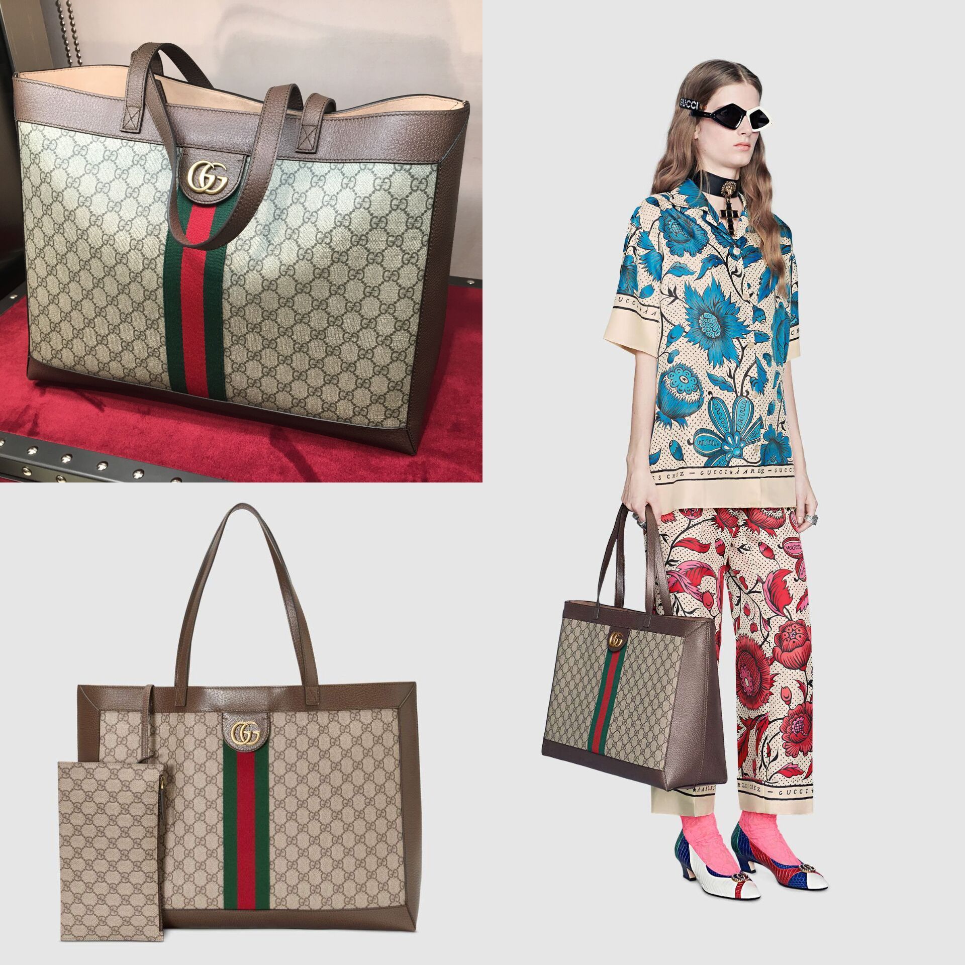 VIP GIFTbag 】GUCCI Ophidia Gg Supreme Tote Bag กระเป๋าถือสะพายไหล่ทรง shopping ขนาดจุคุ้มสุดๆ!! วัสดุหนังแท้ ดีไซน์คลาสสิค อยู่ทรงสวย เรียบหรู มาพร้อมใบเล็กน่ารัก ายในเป็นช่องโล่งกว้างมาก ใส่เสื้อผ้าไปต่างจังหวัดได้ 1-2 วัน หรือจะสะพายไปต่างประเทศก็เก๋ๆ ใ