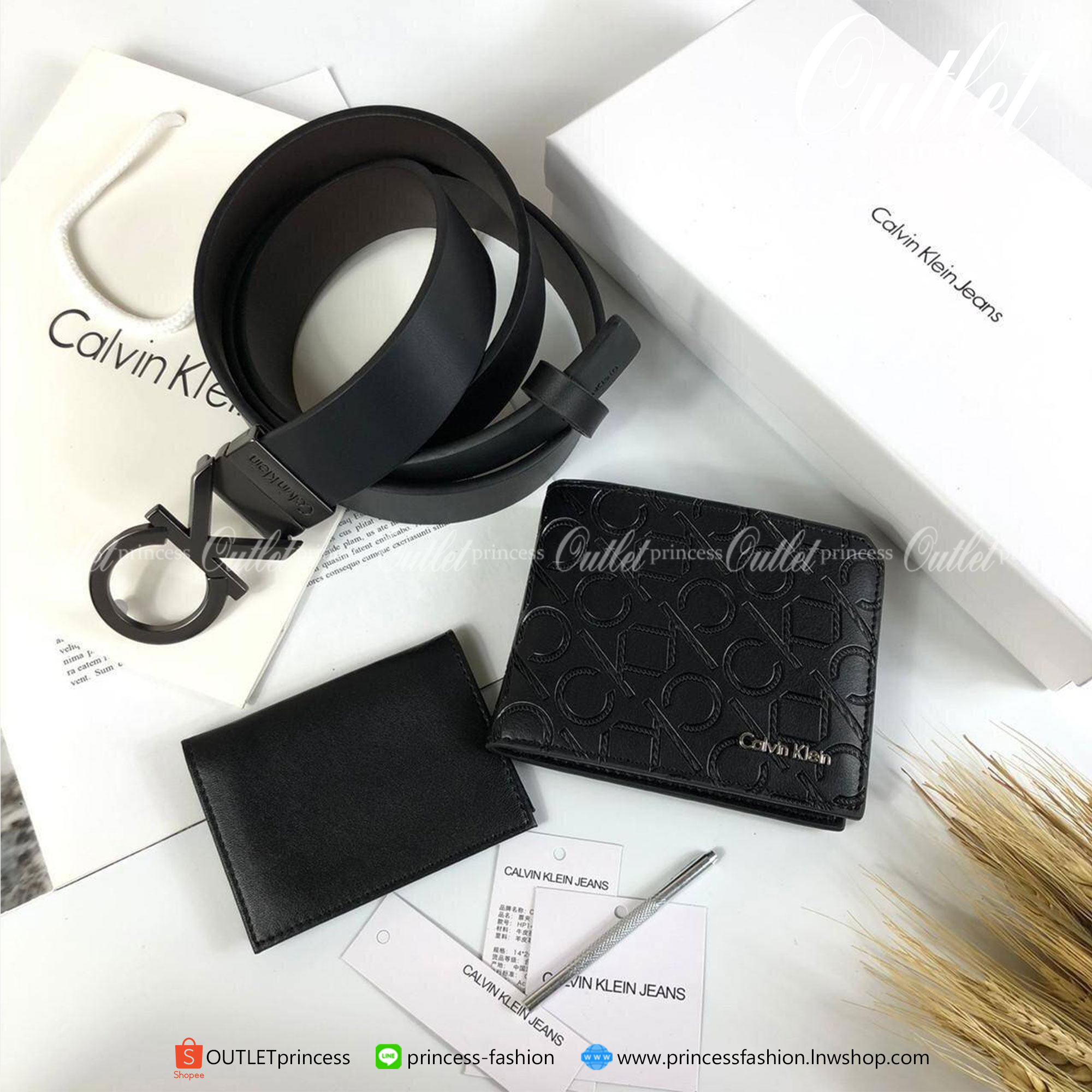 ของแท้ 100% Calvin Klein Leather Belt & Wallet Set เซตสุดคุ้ม ซื้อ 1 ได้ ถึง 3 จะมอบเป็นของขวัญหรือใช้เองก็แนะนำเลยค่าา