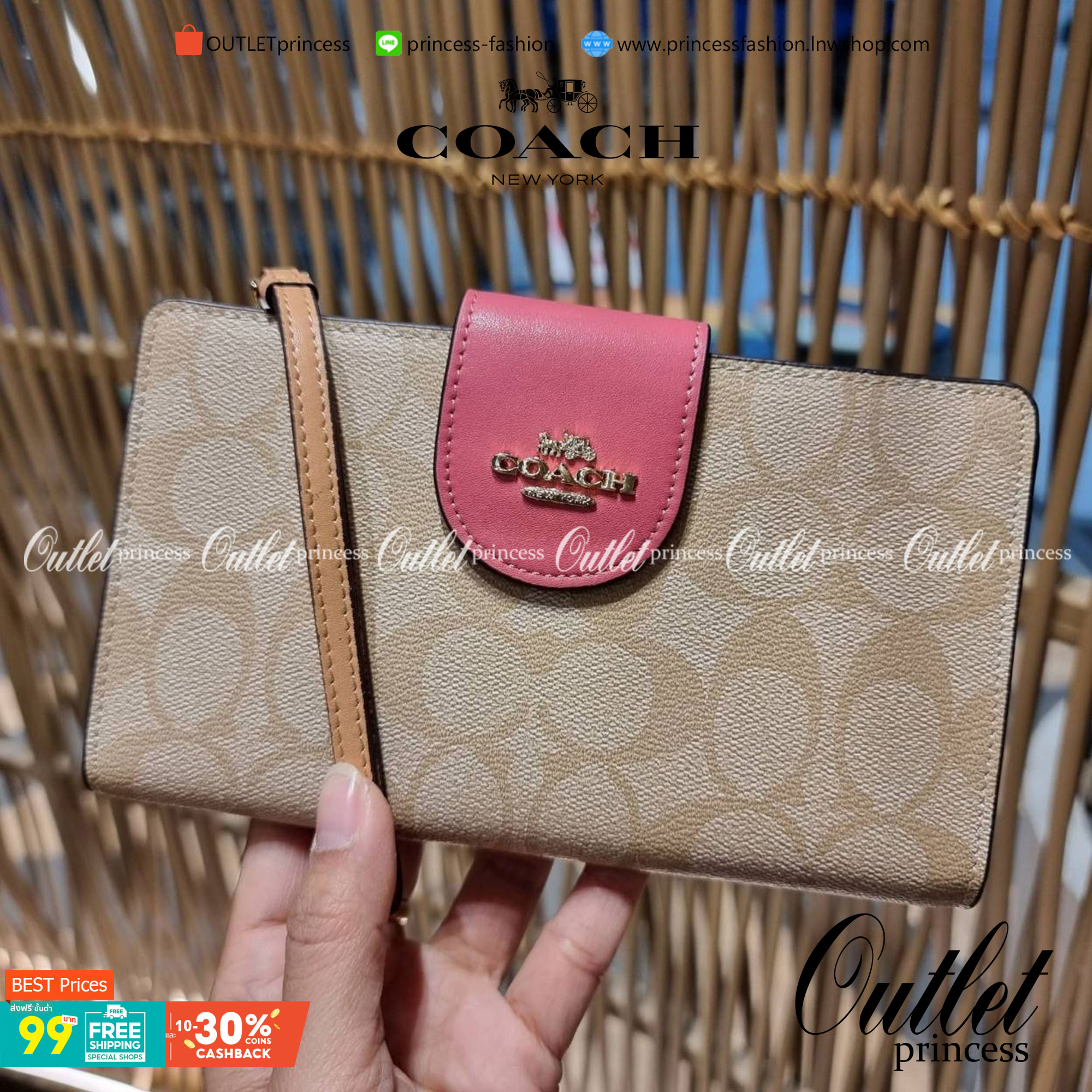 พร้อมส่ง 7 สี COACH C2874 TECH WALLET IN COLORBLOCK SIGNATURE CANVAS จัดให้สีใหม่ก่อนใคร!! ดีไซน์ใหม่ คอลเลคชั่นสวยหรู กระเป๋าสตางค์พร้อมสายคล้องมือ ง่ายต่อชีวิตมากจ้า!! มันดีอะไรเบอร์นี้ ใส่ได้ทั้งบัตร และโทรศัพท์ก็ใส่ได้ทุกรุ่น แถมยังมีช่องซิปแยกไปอีก ช