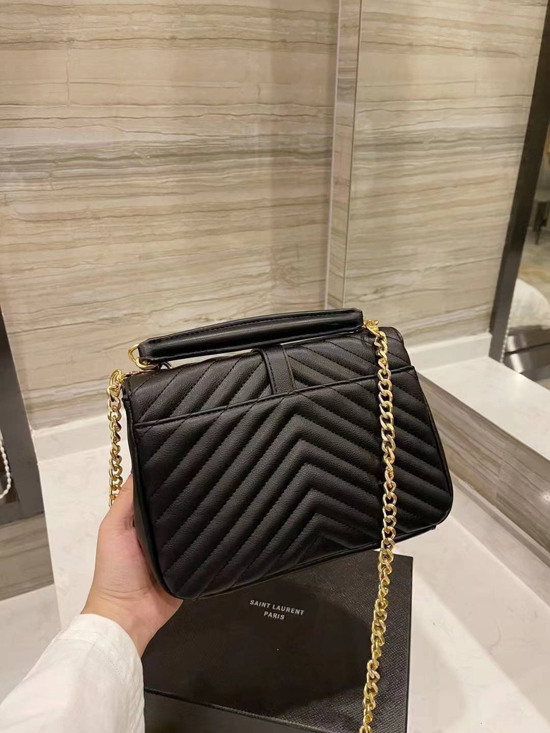 Saint Laurent medium College quilted leather shoulder bag