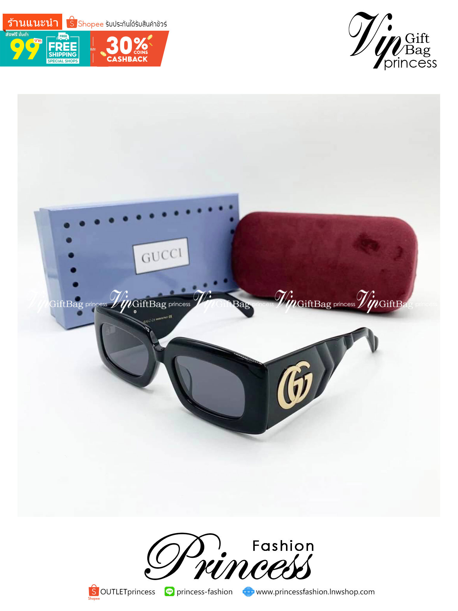 GUCCI SUNGLASSES แว่นตากันแดดกุชชี่ เกรดออริจินอล 1:1 งานสวยสุด คุณภาพดี Hi-quality กันแดดเต็มประสิทธิภาพ UV protection ภาพถ่ายจากสินค้าจริง