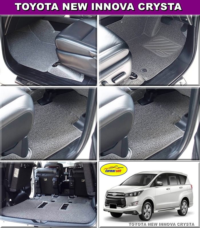 พรมดักฝุ่นไวนิลTOYOTA INNOVA CRYSTA พรมดักฝุ่นในรถ รีดขอบสีเทา เต็มคัน
