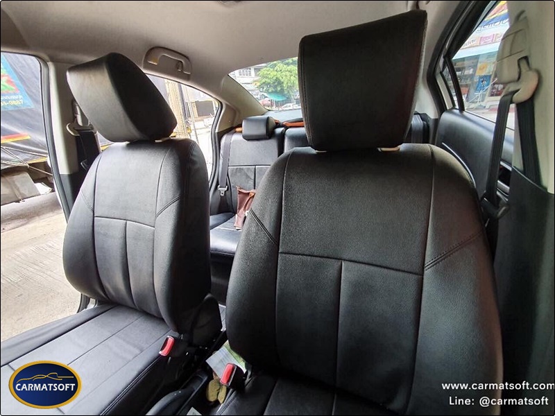 ชุดหุ้มเบาะรถยนต์MAZDA 2 (ปี2009-2014) หนังPVC เกรดA หนา1มิล สีดำ