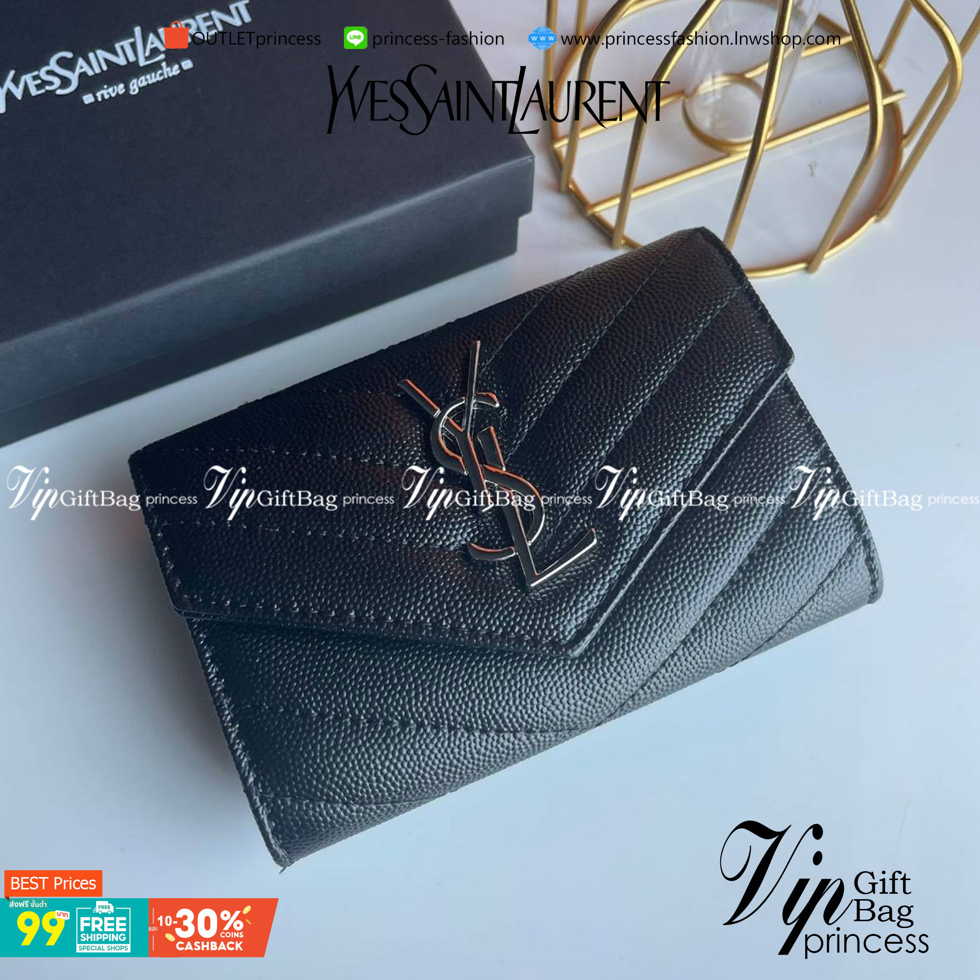 VIP 】YSL SAINT LAURENT SHORT WALLET งานหนังแท้ สวยงามมากมายที่สุดเกินบรรยายเลยค่าาา ได้ไปไม่ผิดหวังแน่นอน เป็นอีกรุ่นหนึ่งที่ห้ามพลาดเลยตอนนี้ กำลังฮิตกันเลยค่าา สาวๆ Must Have!!!! Full Box Set นะค๊าาา