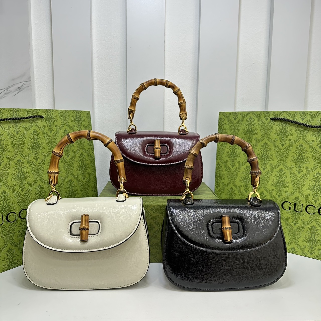 GUCCI BAMBOO 1947 TOP HANDLE BAG กระเป๋าถือ/สะพาย มือจับลายไม้ไผ่หรูหรา เกรดออริ สลับแท้ 1:1 ใช้งานต่างประเทศได้