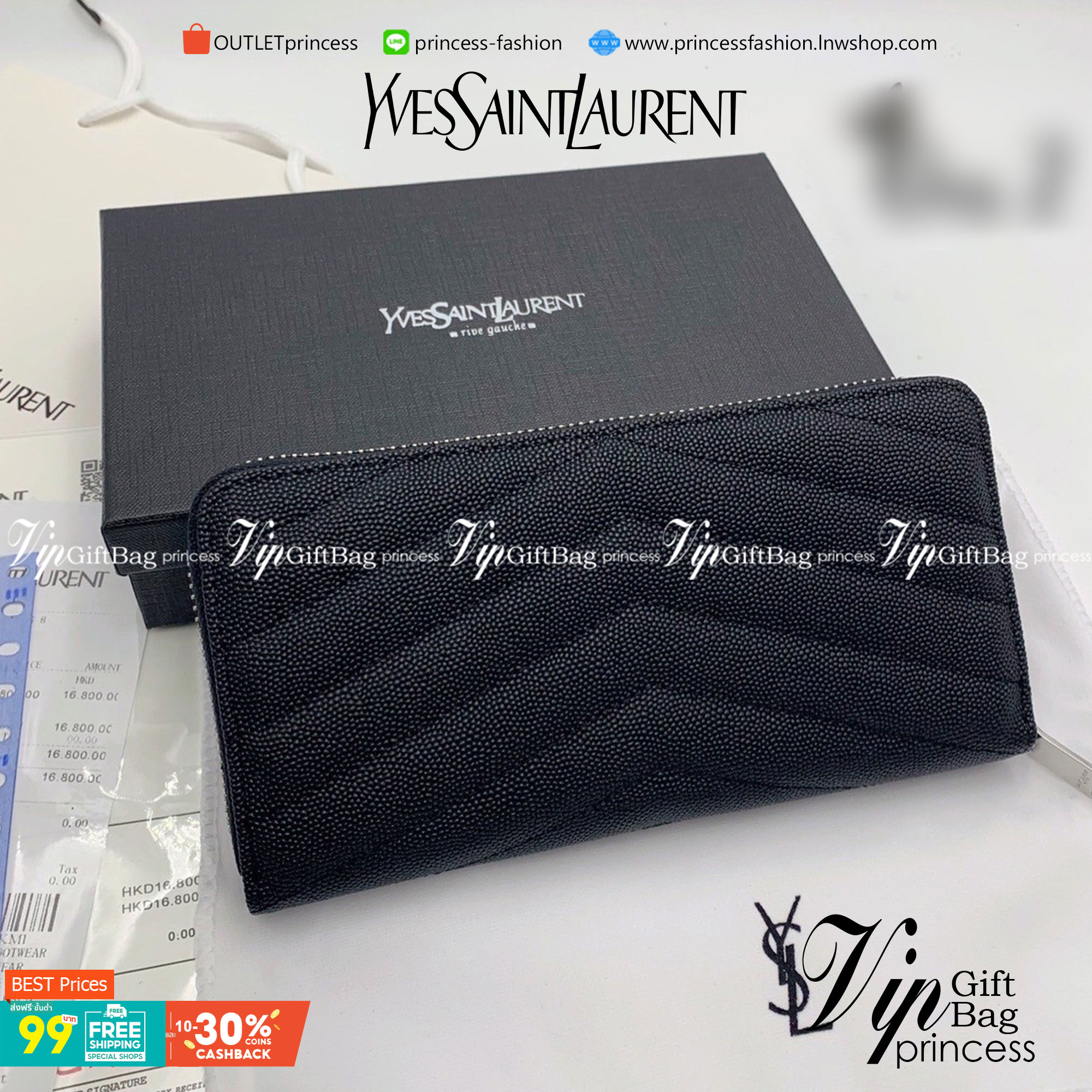VIP 】YSL SAINT LAURENT LONG WALLET กระเป๋าสตางค์ใบยาวซิปรอบ งานเย็บเดินด้ายสวยมากกก อะไหล่ ดำ เงิน ทอง พร้อมส่งครบเลยค่ะ สวยหรูดูแพง ราคาดีงามมากกค่าา ไอเท็มนี้ Must Have! พร้อมส่งที่ไทยราคาสุดคุ้ม