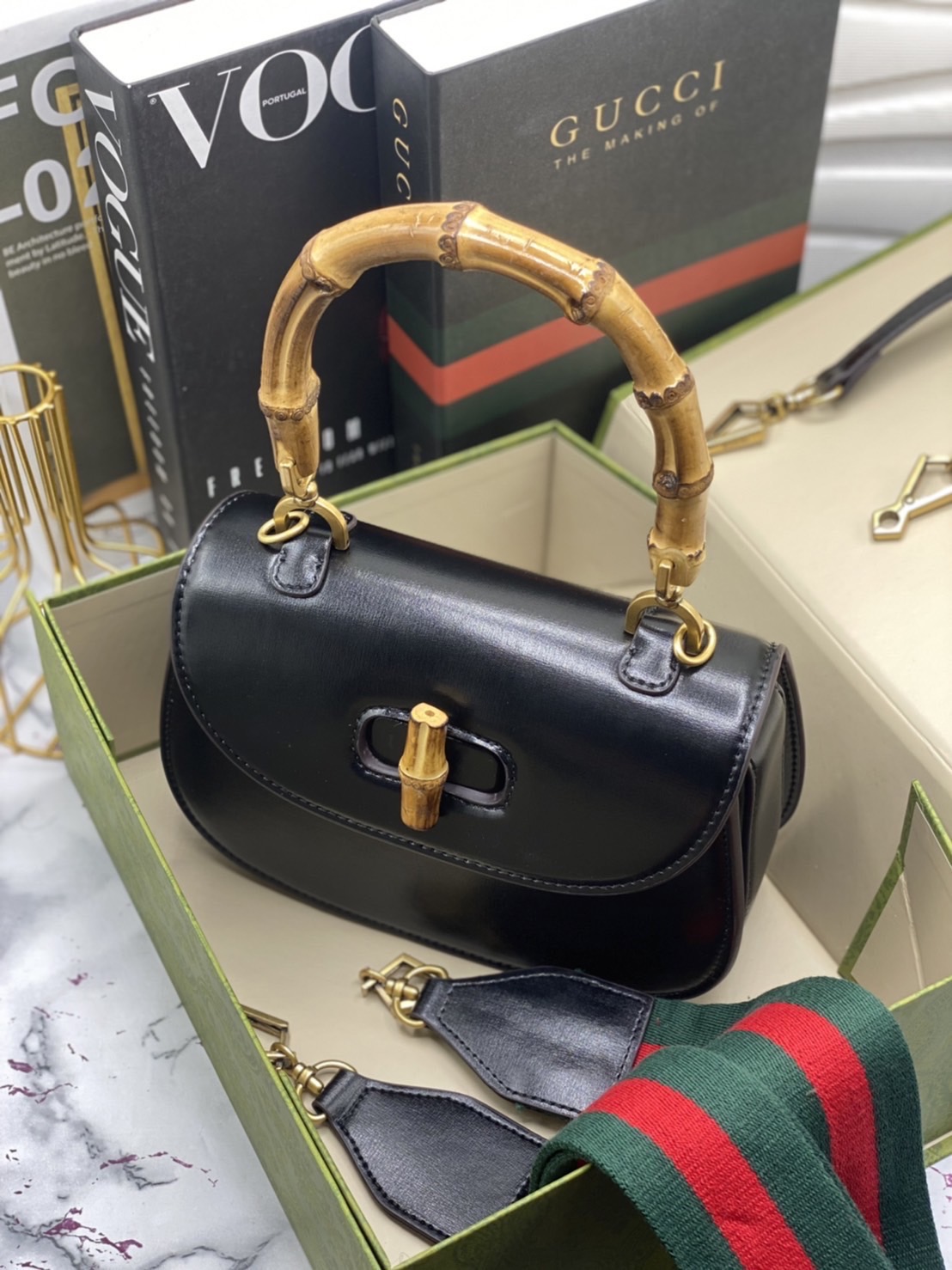 หนังแท้ Gucci Bamboo 1947 small top handle bag พร้อมส่งที่ไทย