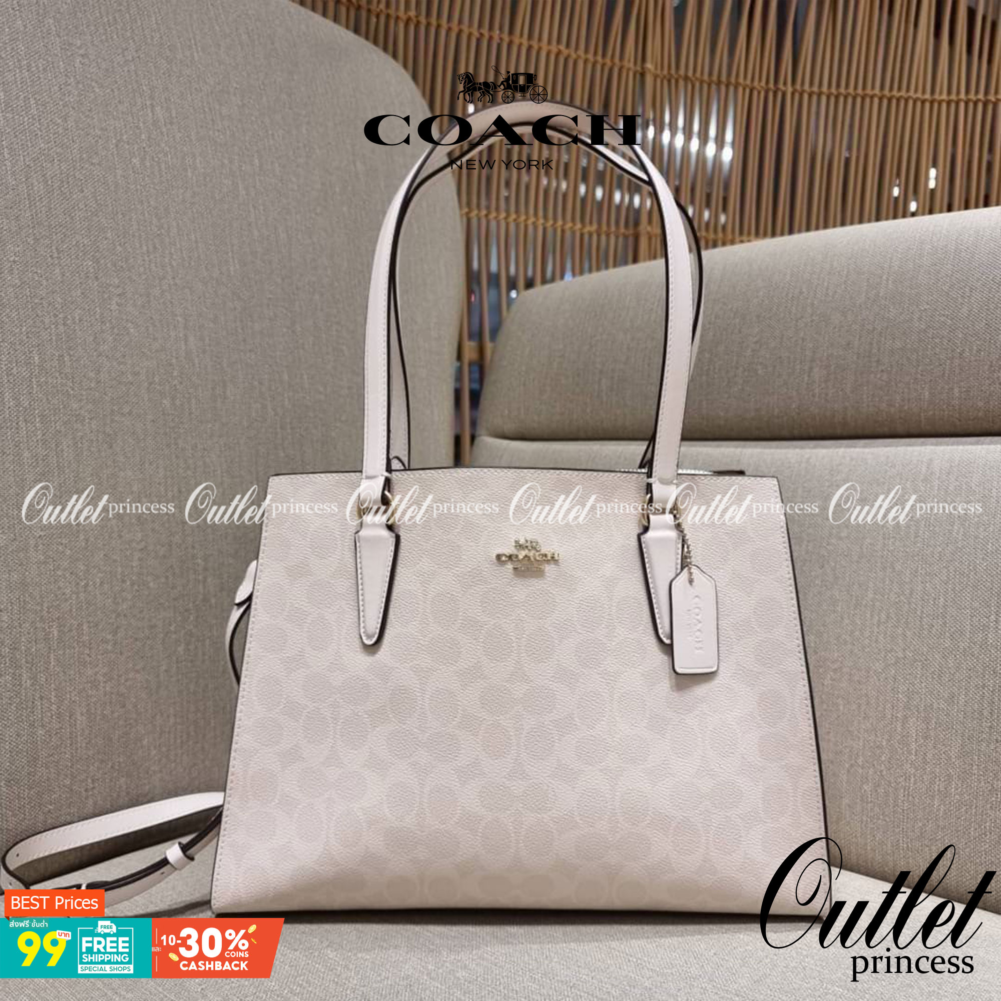 COACH C4075 TATUM CARRYALL IN SIGNATURE CANVAS คอลเลคชั่นใหม่ล่าสุด จัดมาให้ได้สวยก่อนใคร สวยหรูทุกสี!! ลุคผู้ดีต้องมาอีกหนึ่ง กระเป๋าสะพายทรงสวย ที่มาพร้อมสายสะพายไหล่ในตัว และสายครอสบอดี้สำหรับสะพายข้าง วัสดุหนัง crossgrain สวยคมมากๆ ตัวกระเป๋าถูกแบ่งเป