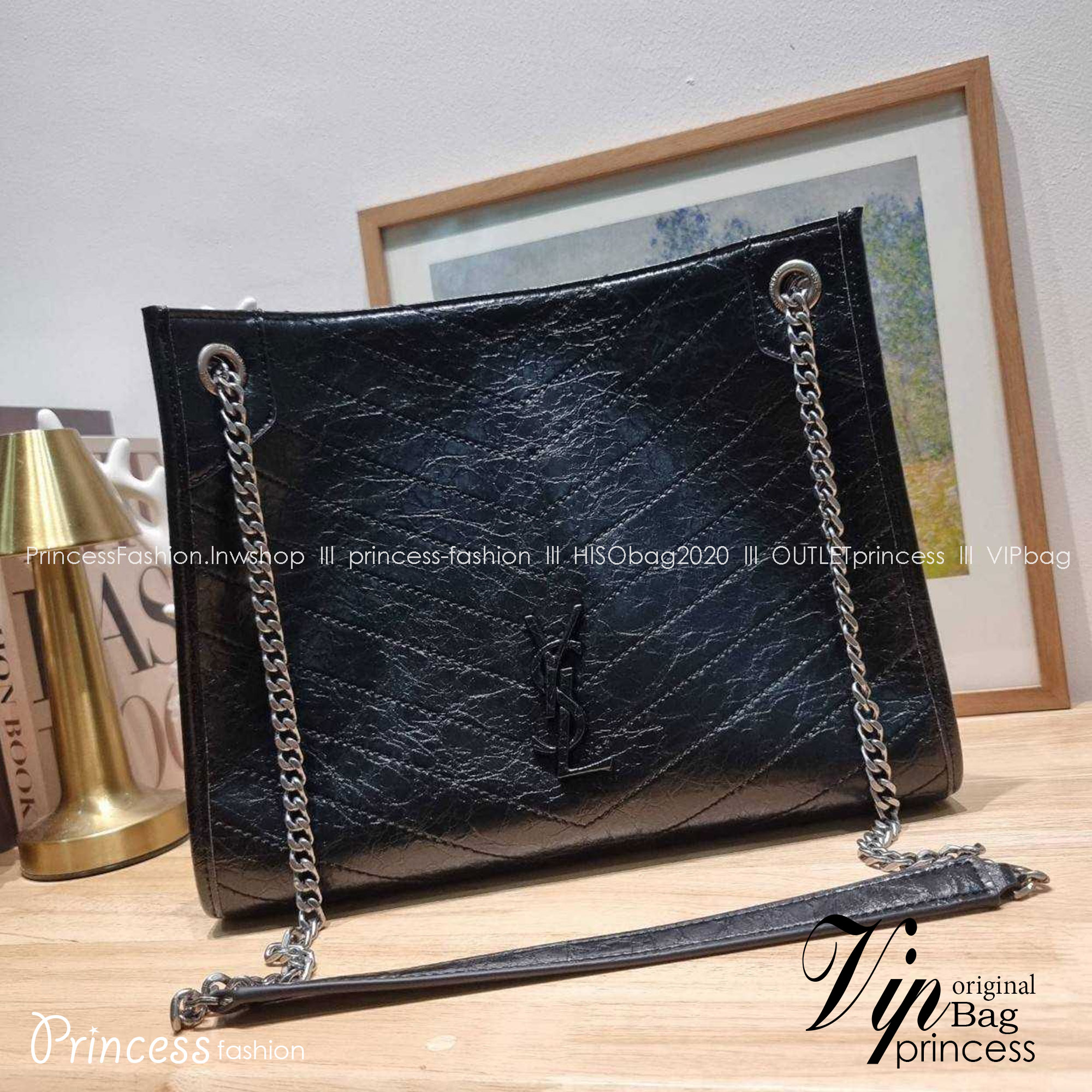 Ysl niki tote bag กระเป๋าสะพายไหล่ทรงโท้ทใบใหญ่ เกรดออริ 1:1 ใช้งานต่างประเทศได้