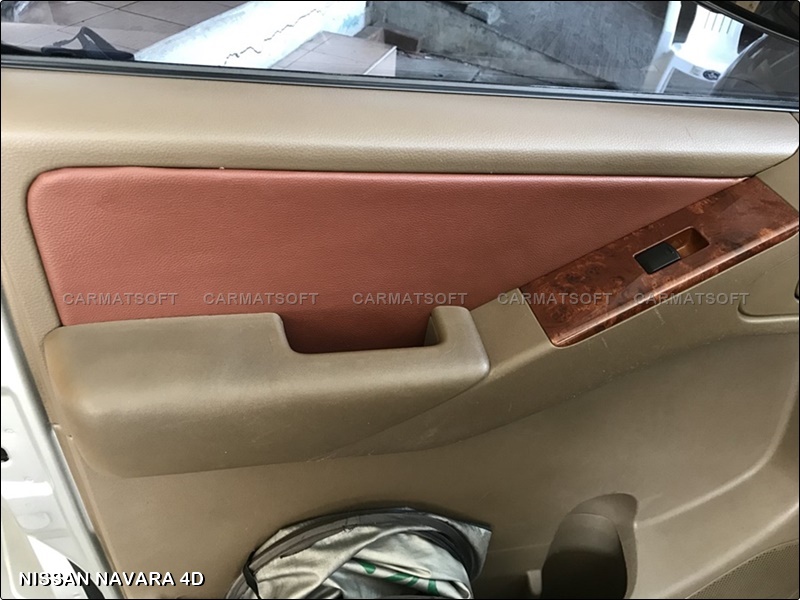 ชุดหุ้มเบาะรถยนต์ NISSAN NAVARA 4D หนังPVC เกรดA หนา1มิล สีชาน้ำตาล