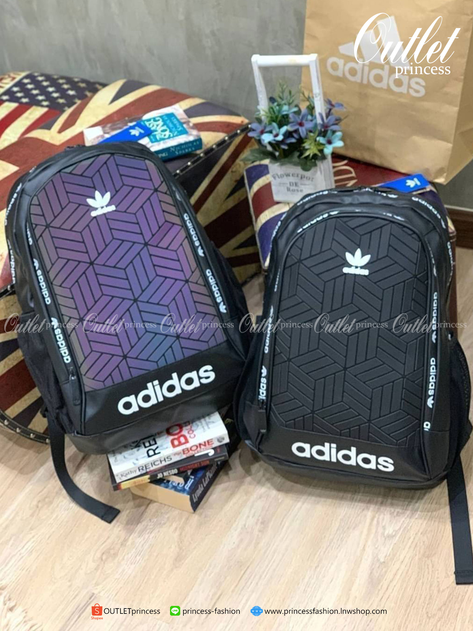 Adidas Originals 3D Backpack กระเป๋าสะพายหลัง 3D ▪️ลายอสมมาตร