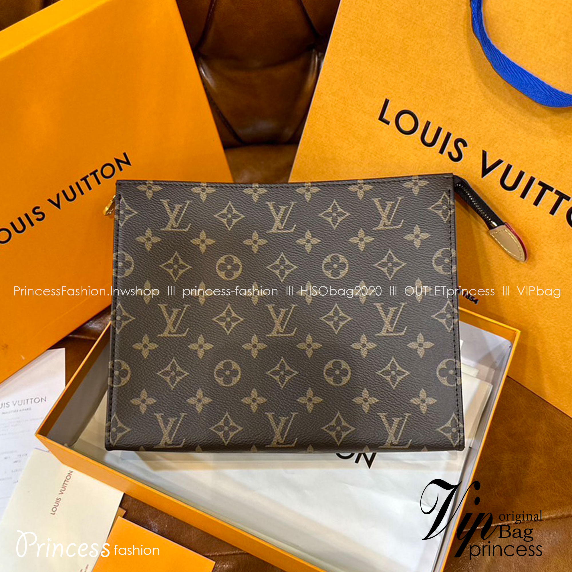 LV Pochette Voyage MM / LV Clutch กระเป๋าถือทรงคลัช ทรงพอช เกรดออริ สลับแท้ 1:1 ใช้ต่างประเทศได้ ใช้ได้ทั้งชายหญิง