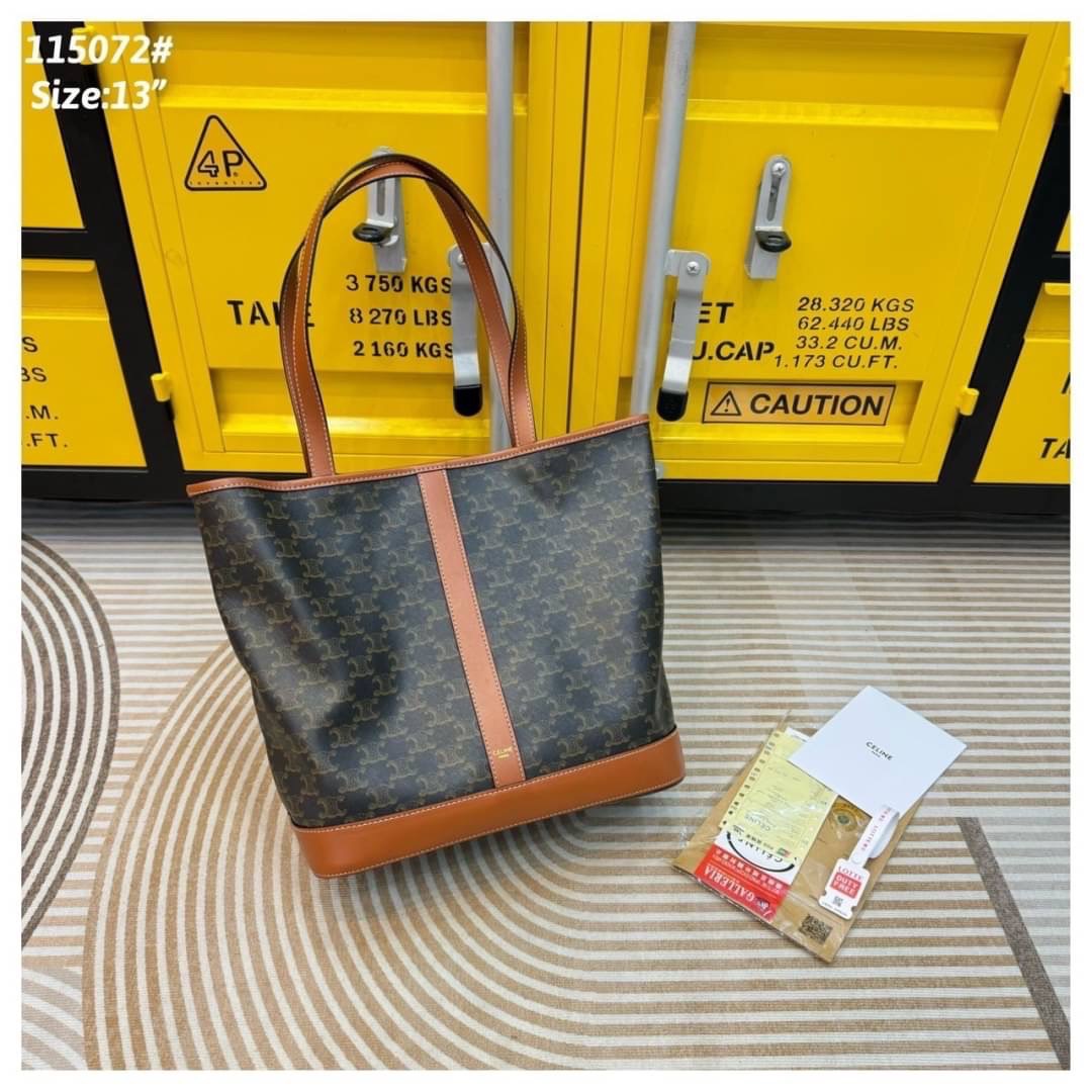 CELINE medium cabas in triomphe canvas / Celine Tote Shopping Bag กระเป๋าสะพายทรงโท้ทใบใหญ่ รุ่นยอดนิยม งานสวยหรูคลาสสิคไม่มีเอ้าท์ ภายในโล่งกว้างและจุมาก