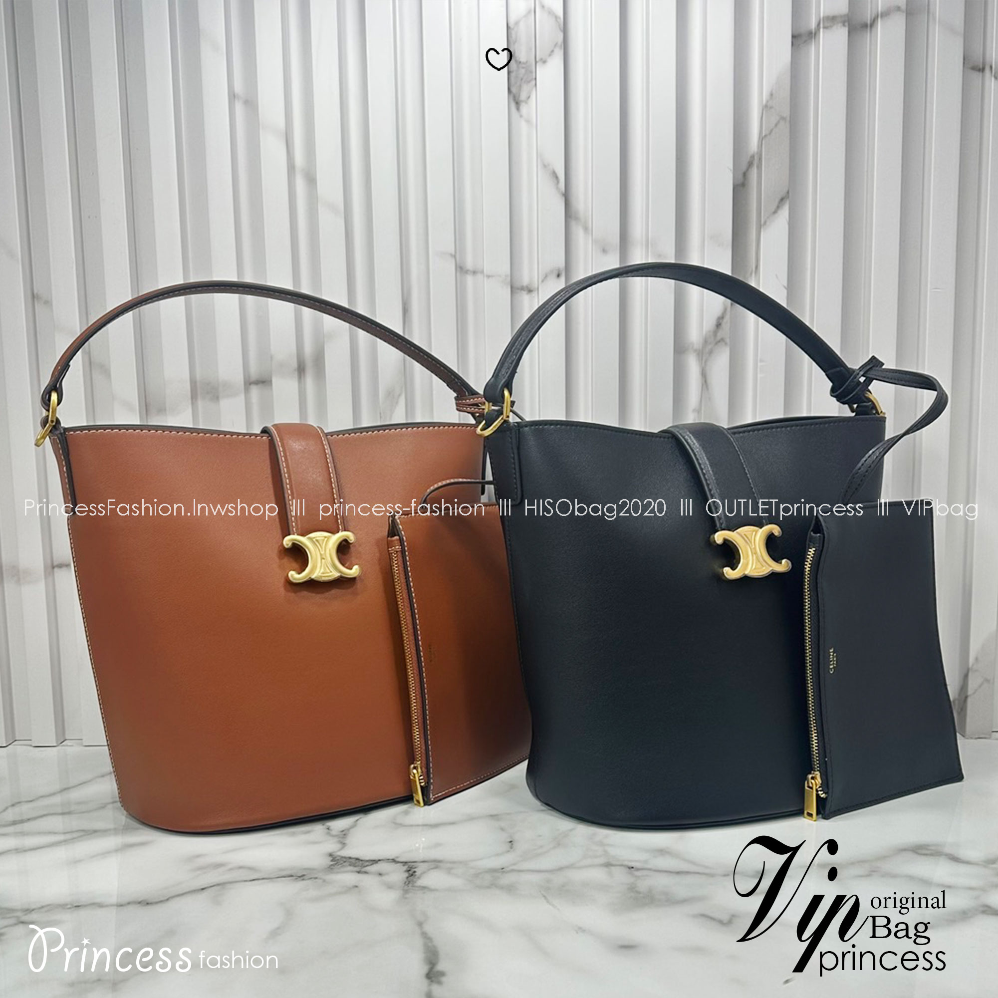 CELINE MEDIUM LOUISE BAG in SMOOTH CALFSKIN / Celine Bucket Bag กระเป๋าทรงบัคเก็ต กระเป๋าถือรุ่นใหม่ล่าสุด ดีไซน์หรูคลาสสิค