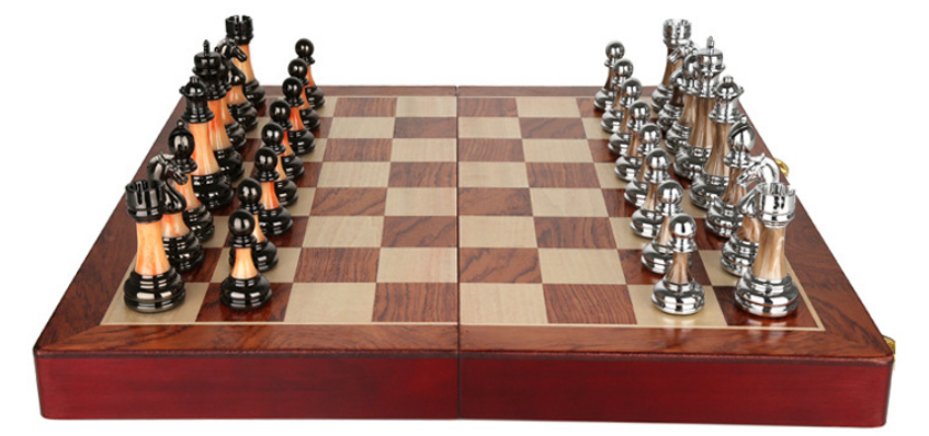 ชุดหมากรุกสากลไฮเอน(High End)ตัวอะคริลิคช่องขนาด 5x5 cm. ขนาดกระดาน45x45 cm.