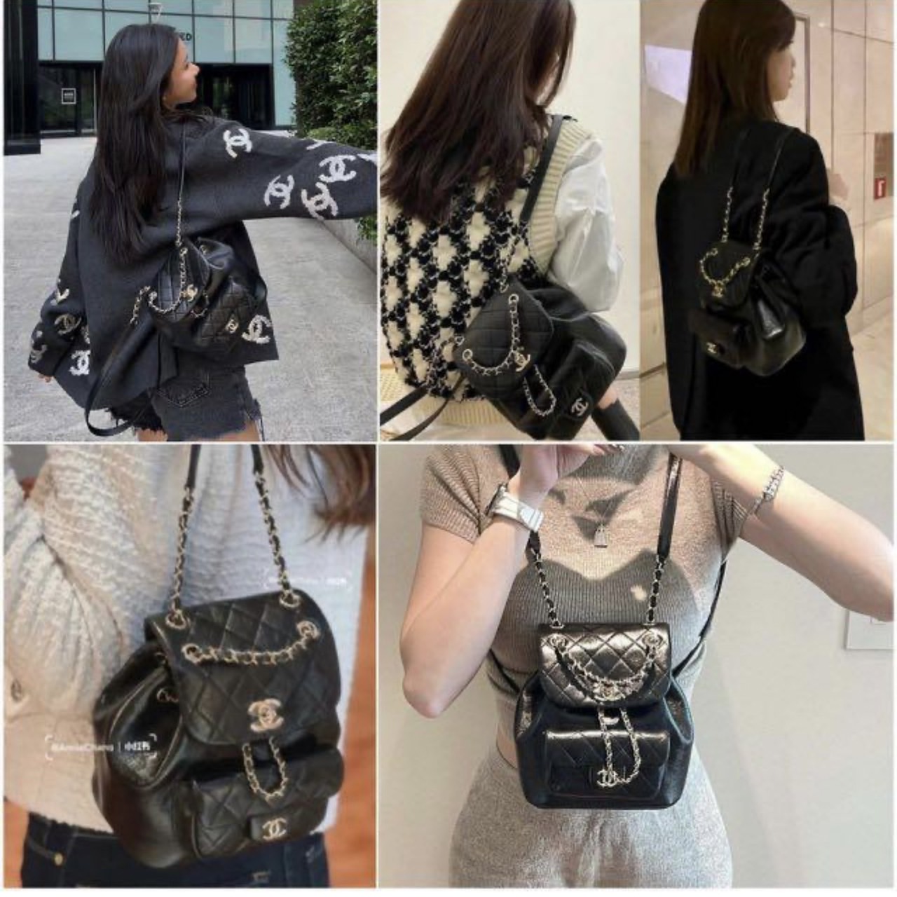 CHANEL 22C MINI DUMA BACKPACK BLACK กระเป๋าเป้ รุ่นยอดนิยม เกรดออริ ท็อป สลับแท้ 1:1 ผ่านทุก ตม ใช้งานต่างประเทศได้