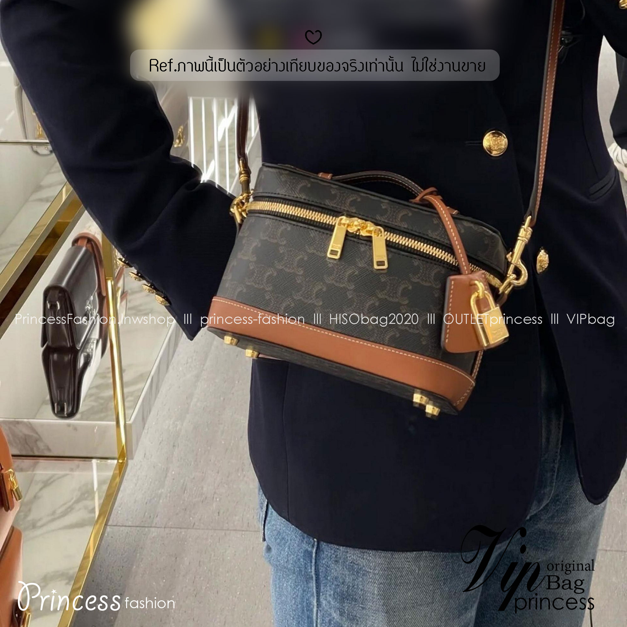 ORI หนังแท้ | CELINE VANITY BAG พลาดไม่ได้เลยกับคอลสุดคิ้ว กับกระเป๋าถือ/สะพายได้ทรงกล่อง ใช้สะพายได้ทุกวันอย่างคล่องตัวดีไซน์ใหม่สวยลาสสิค
