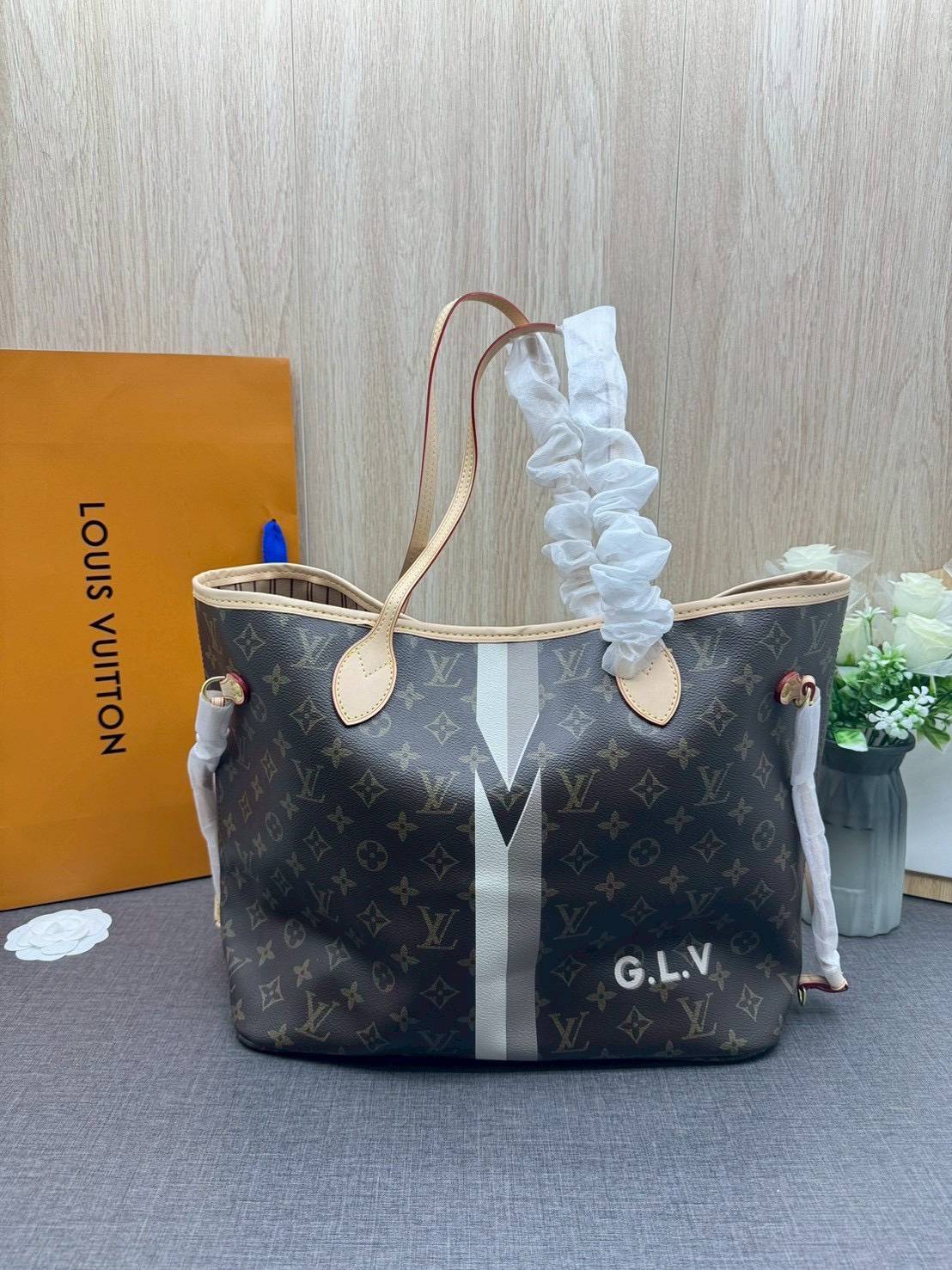 ORI หนังแท้ | LV Neverfull MM Mon Monogram / LV Tote Bag กระเป๋าสะพายทรงโท้ทใบใหญ่