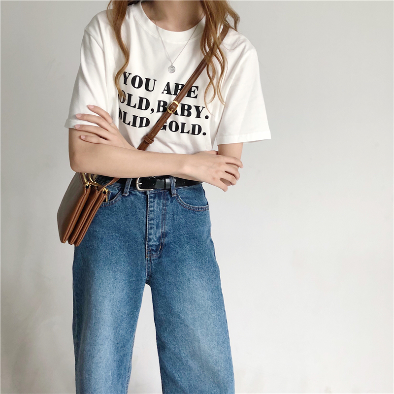 พร้อมส่ง 2 สี 🥦 YOU ARE GOLD BABY SOLID GOLD Tops เสื้อยืดแขนสั้น ผ้านิ่มเนื้อดี ไม่บาง (IB29324)