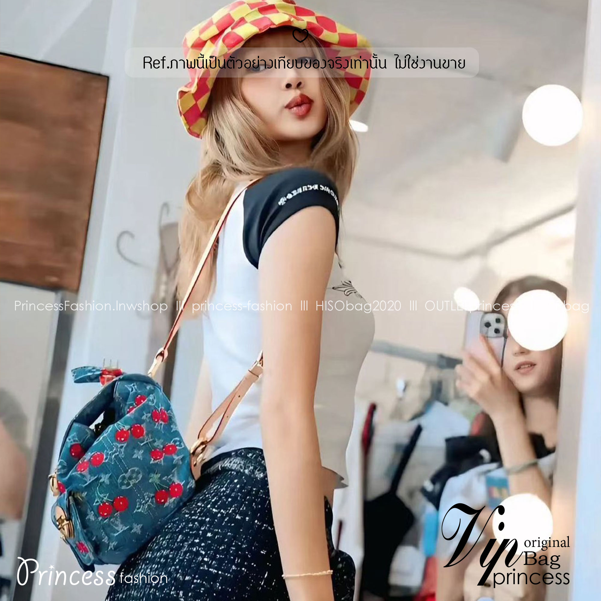 ORI หนังแท้ | LV x TM - Venice NM bag Monogram cherry denim กระเป๋าเป้สะพายหลังรุ่น Venice ดีไซน์ใหม่มีชีวิตชีวา แสนสดใสด้วย Monogram เดนิมแต่งดีเทลปักลายเชอร์รี่โดดเด่นสะท้อนความงามเปี่ยมสีสันอันเป็นเอกลักษณ์