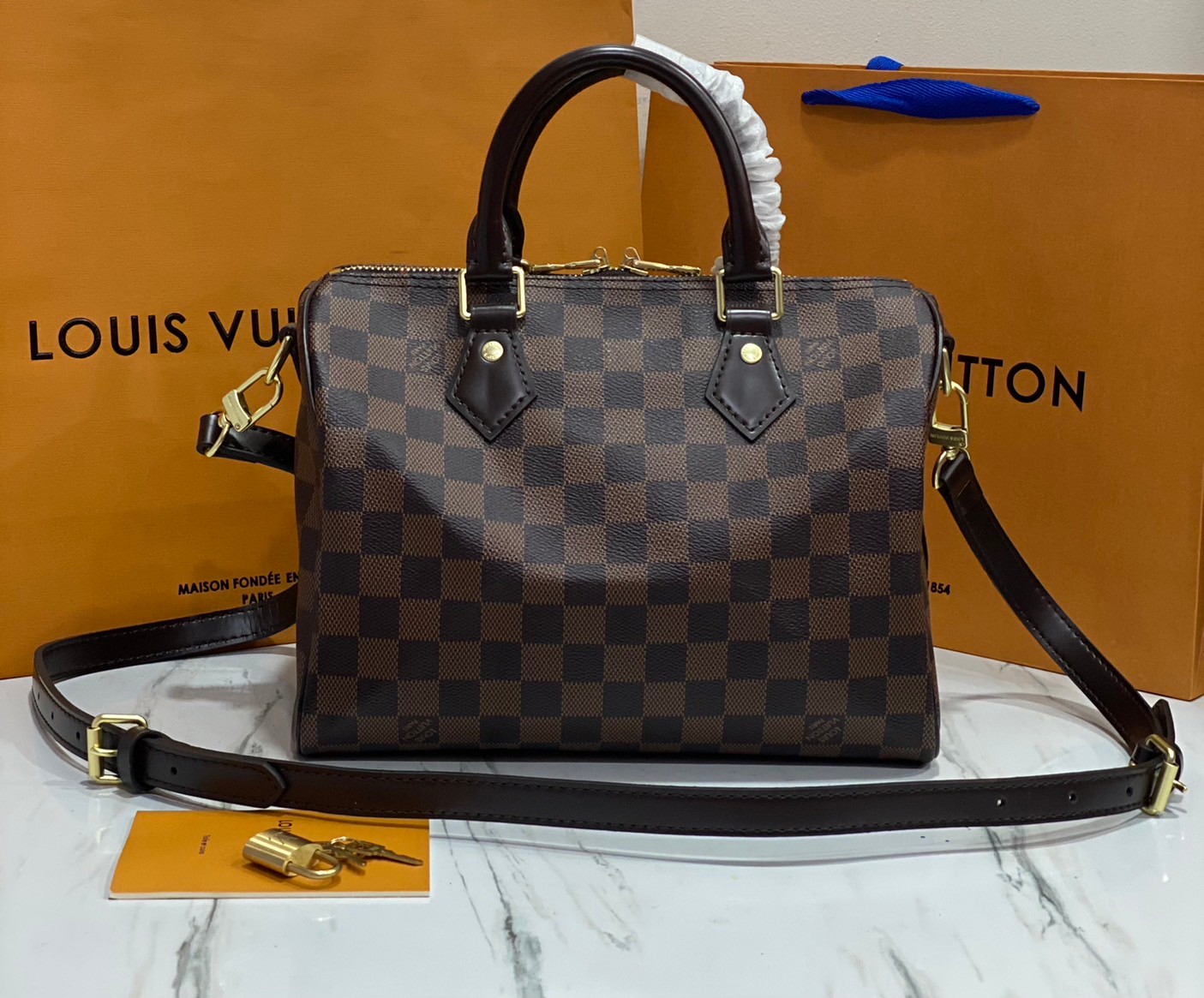 LV Speedy 25 DAMIER / MONOGRAM กระเป๋าทรงหมอน รุ่นท็อปฮิต เกรดออริ ใช้ต่างประเทศได้