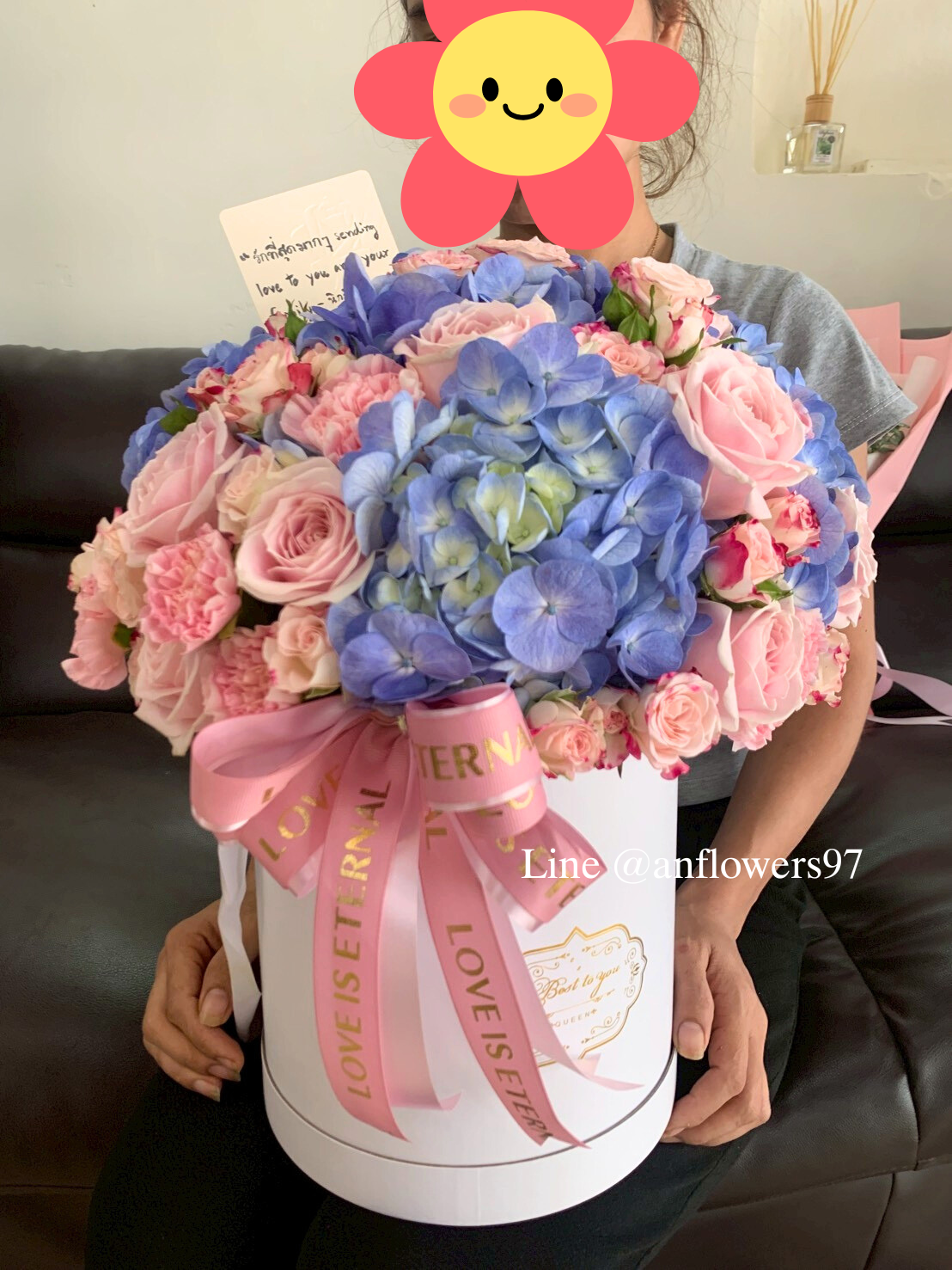 Flowers box ดอกไม้โทนสีชมพูฟ้า