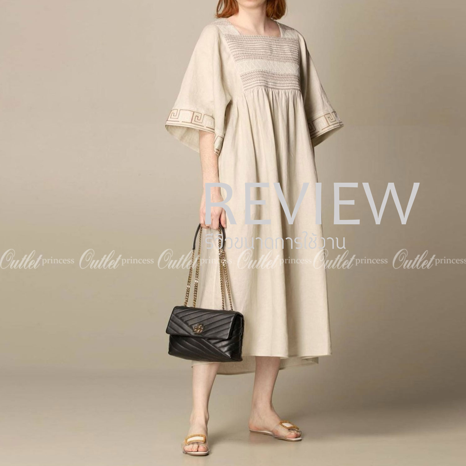 OUTLET ของแท้ 💯% 】Tory Burch Factory Outlet Quilted Chain Crossbody Sling Bag กระเป๋าสะพายรุ่นแนะนำจาก Tory Burch Factory วัสดุหนังแกะสังเคราะห์ขึ้นลายริ้วหนังนิ่มสวยอยู่ทรง ดีไซน์ยอดนิยมสวยน่าใช้